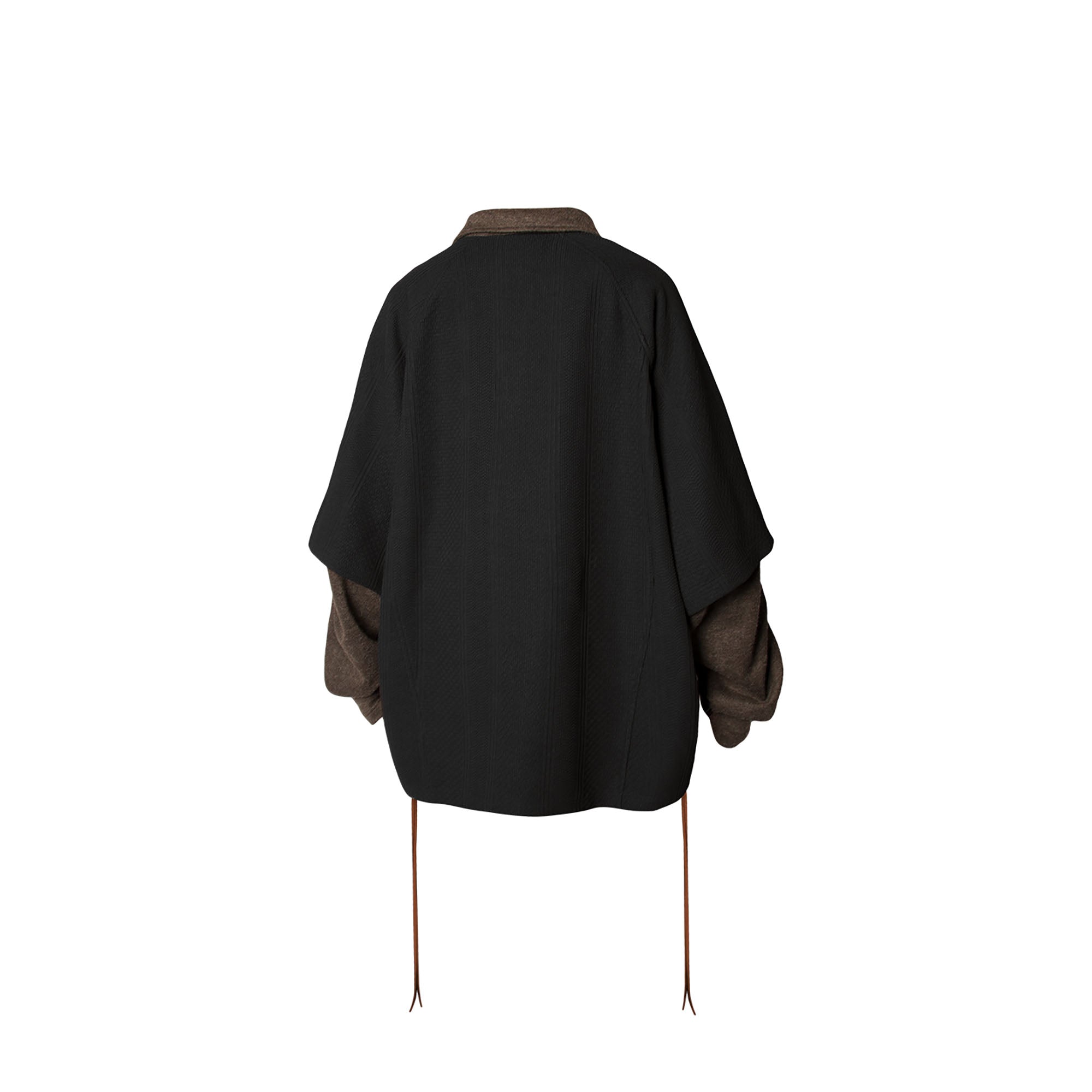 RELABEL Contrast Faux Layered Lace-Up Sweatshirt