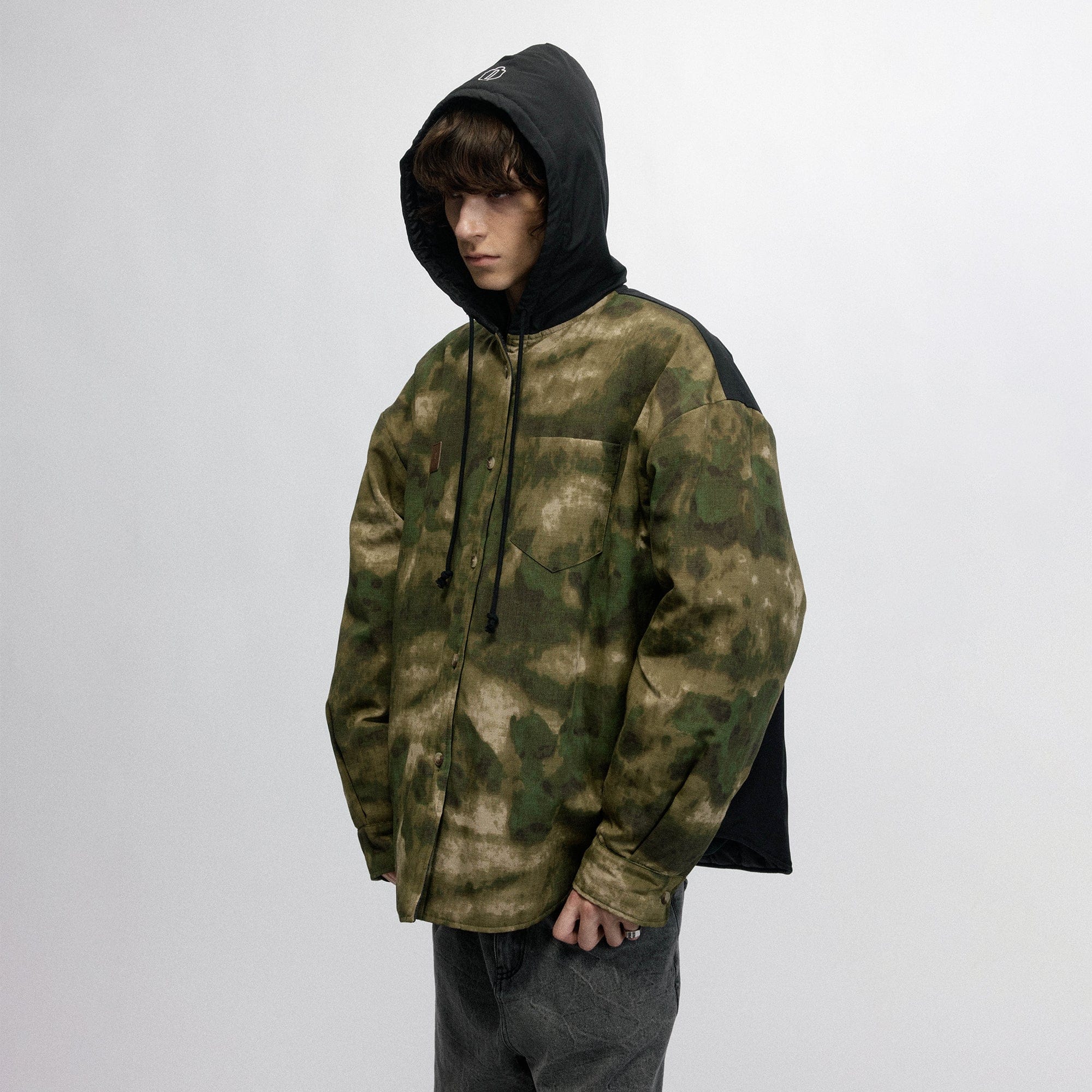 OVDY Tie-Dye Camo Hooded Puffer Jacket