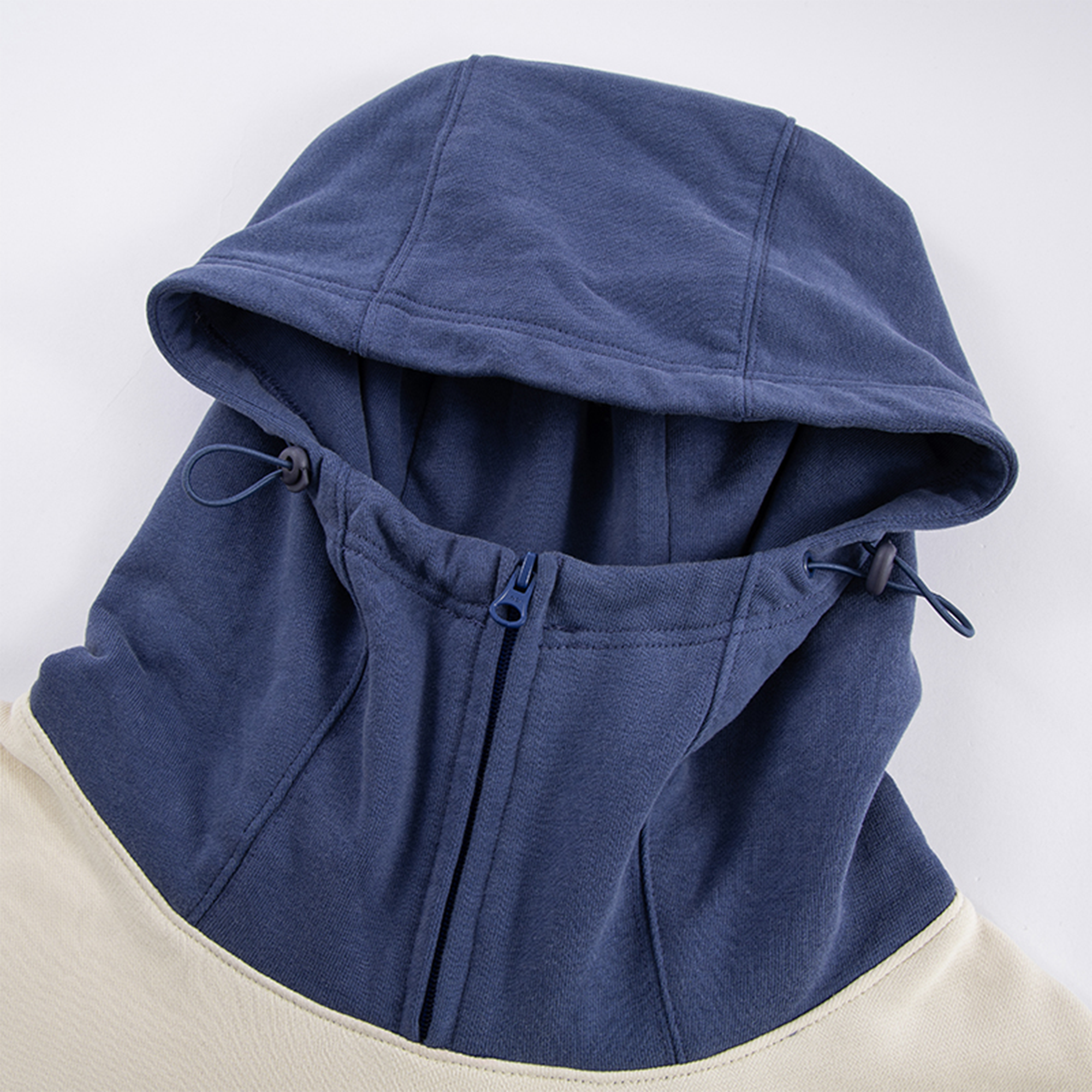 F2CE Contrast Paneled Funnel-Hood Pullover