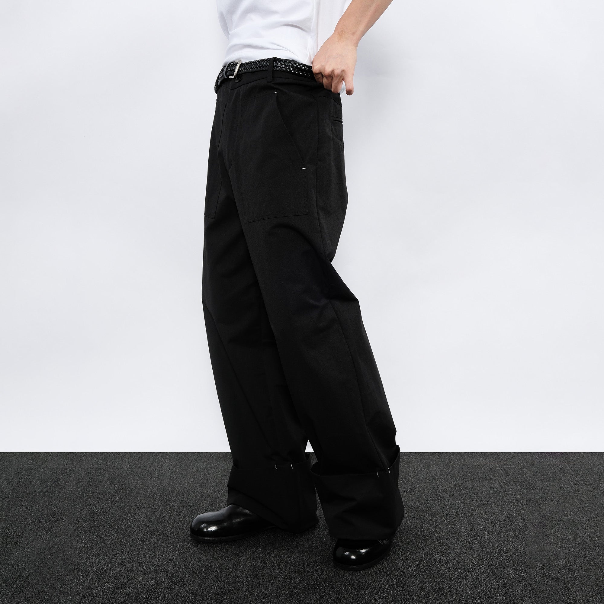 7440 37 1 Wide Cuffed Straight-Leg Pants, premium urban and streetwear designers apparel on PROJECTISR.com, 7440 37 1