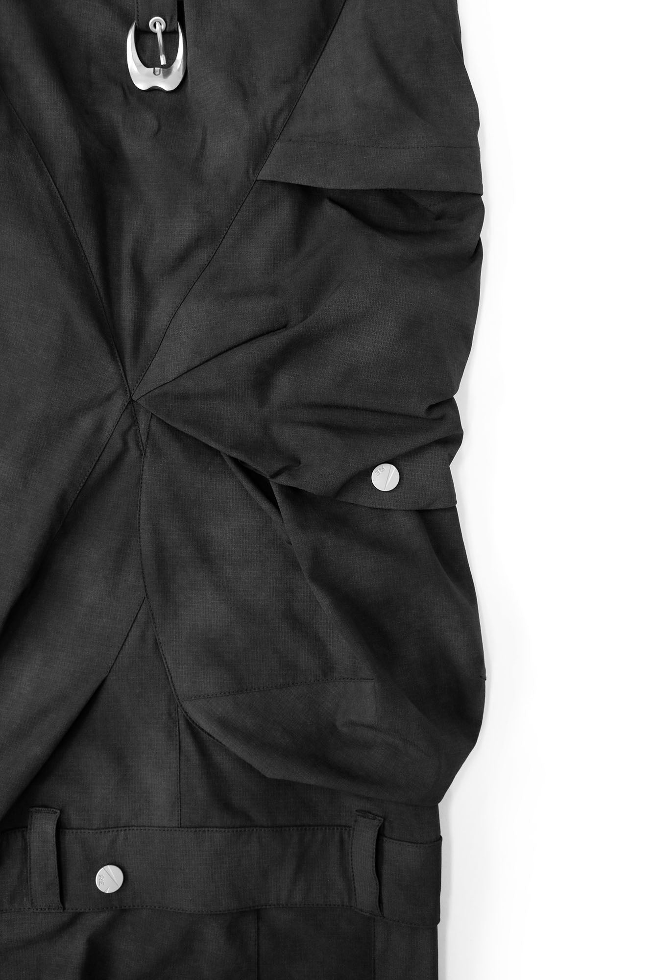 RELABEL Detachable Ruched Inverted Waist Cargo Pants, premium urban and streetwear designers apparel on PROJECTISR.com, RELABEL