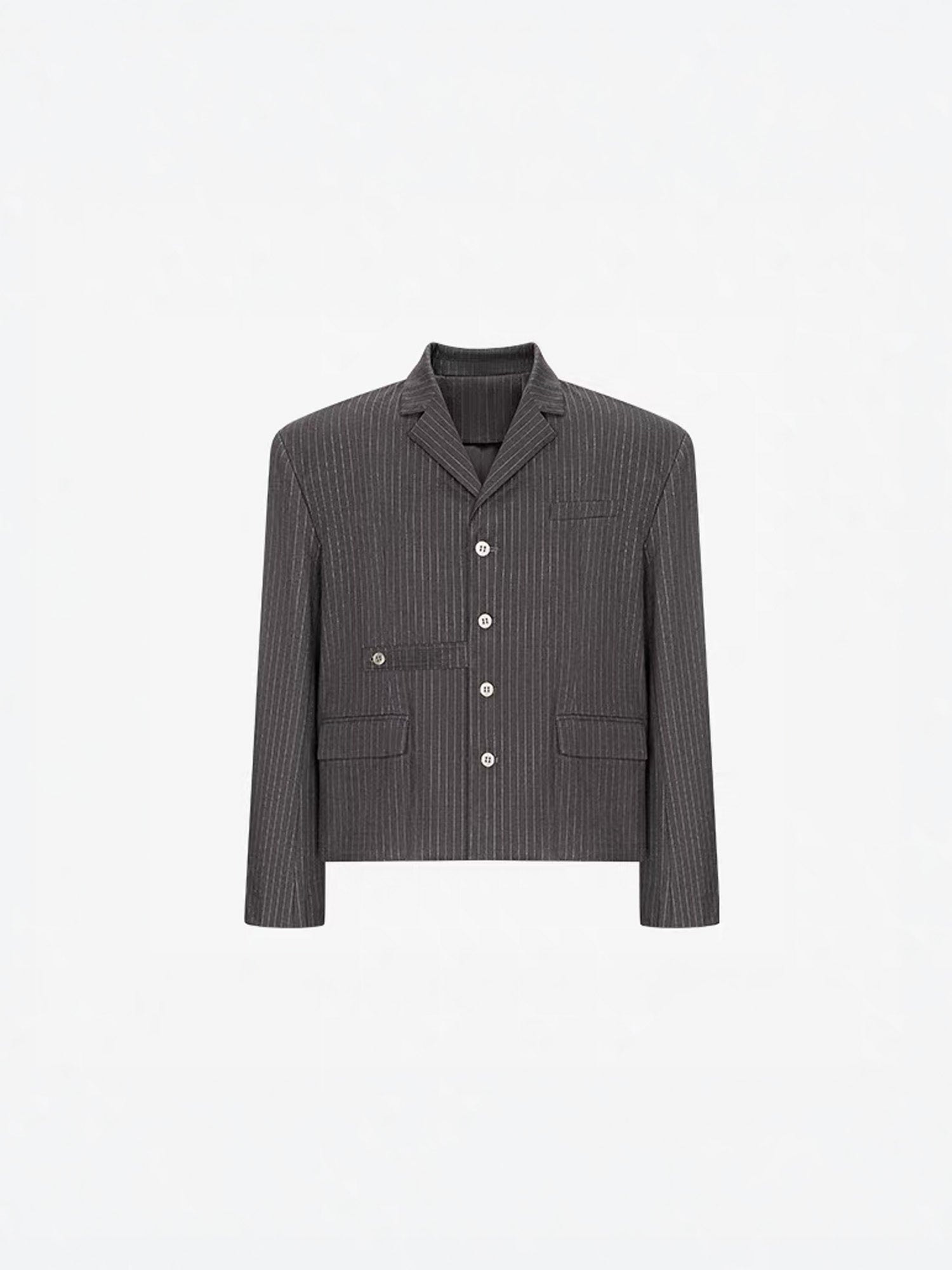 TIWILLTANG Cropped Pinstripe Strap Blazer, premium urban and streetwear designers apparel on PROJECTISR.com, TIWILLTANG