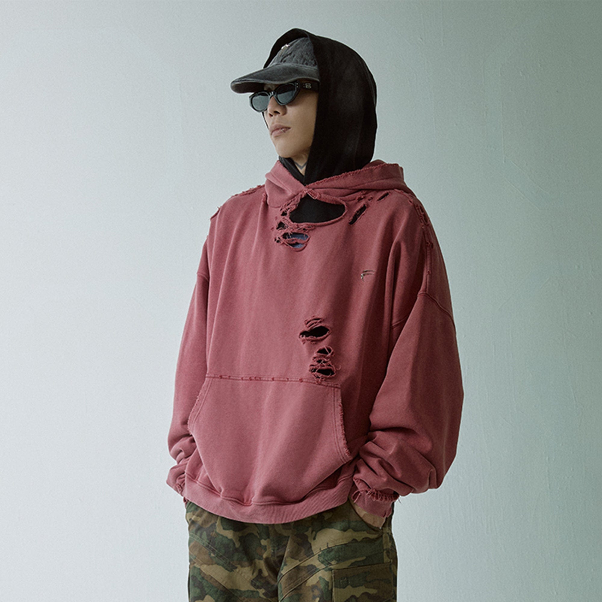 F2CE Essential Oversized Distressed Hoodie