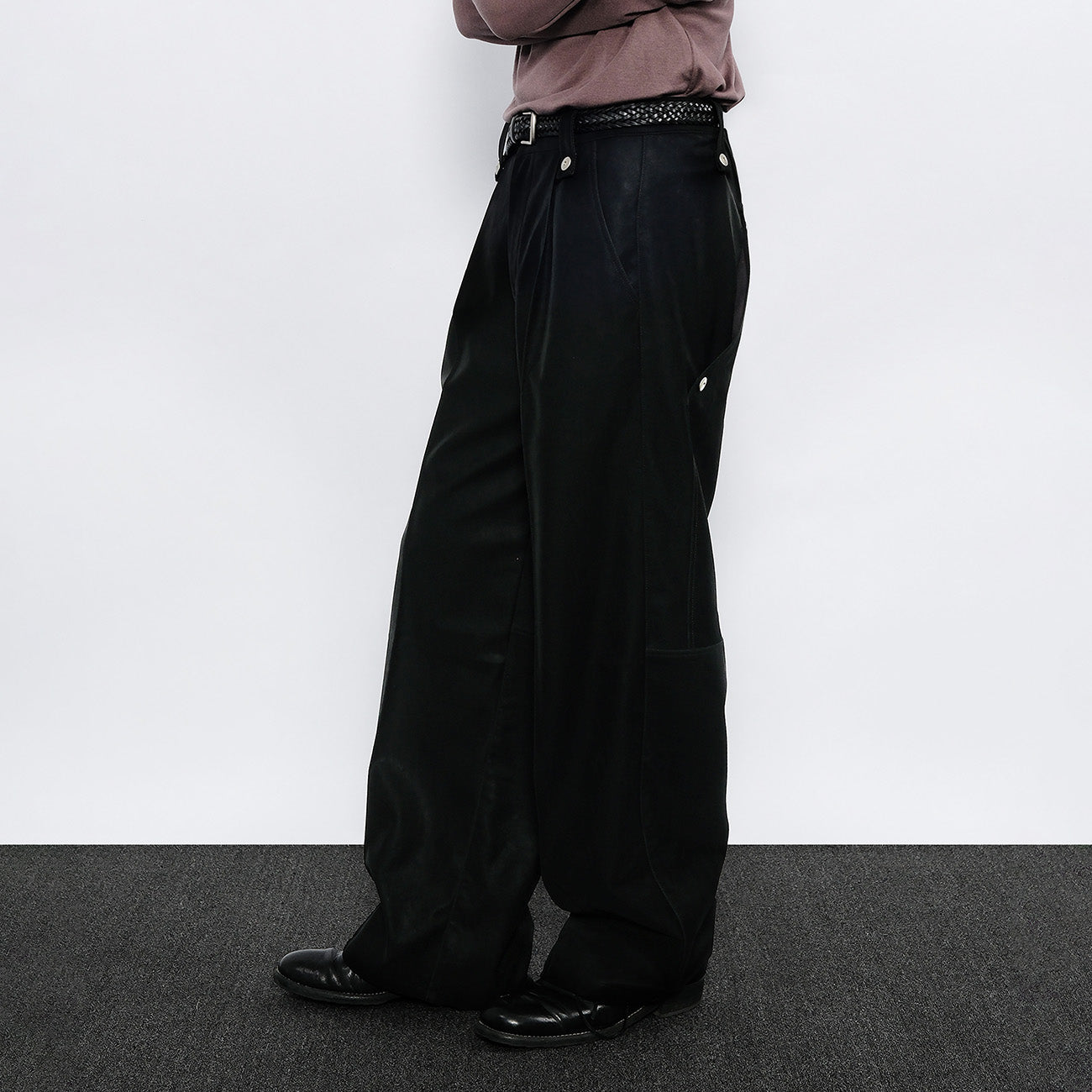 7440 37 1 Back Double-Knee PU Pants, premium urban and streetwear designers apparel on PROJECTISR.com, 7440 37 1