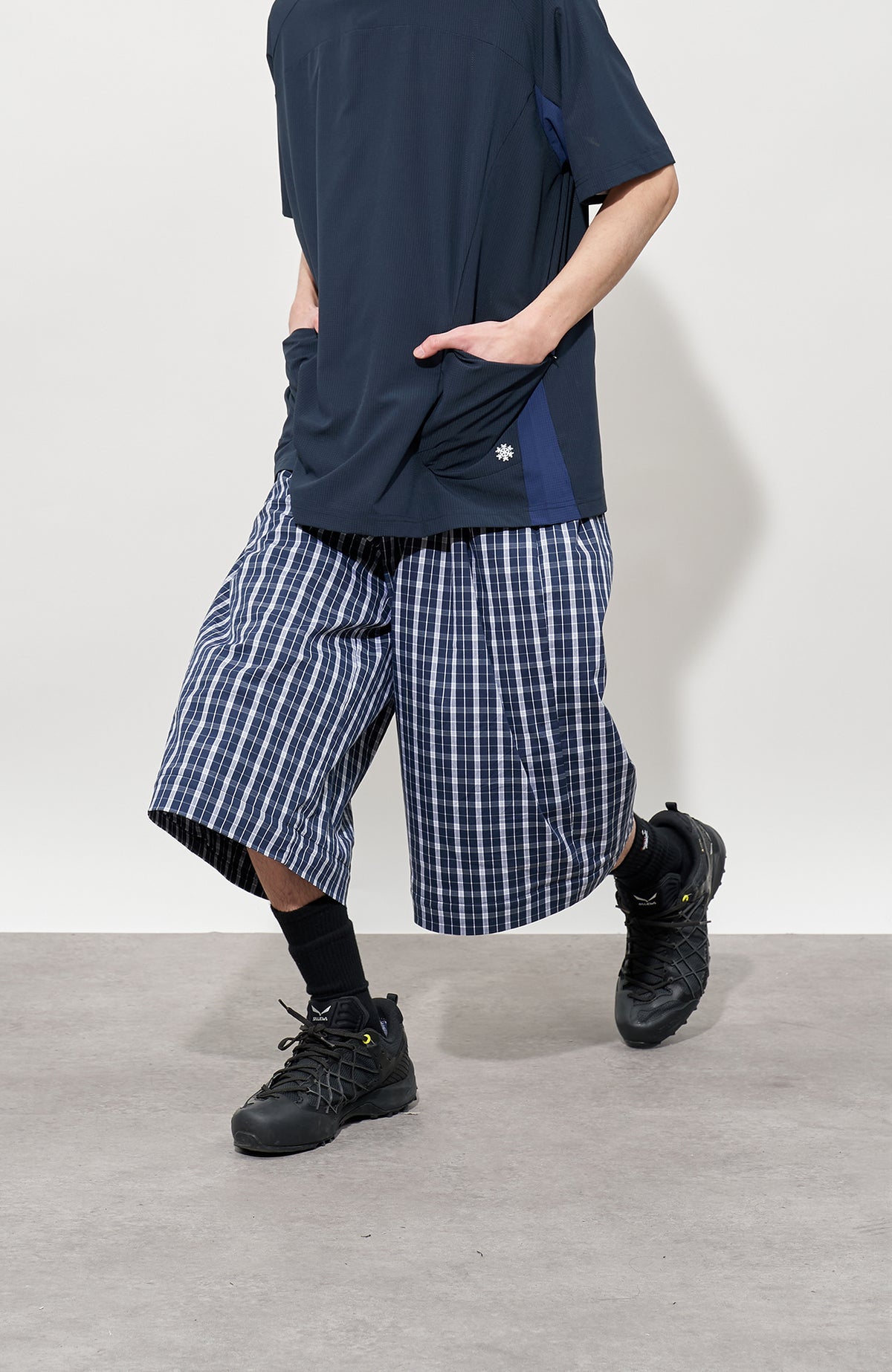 FMACM Detachable Plaid Straight-Leg Pants