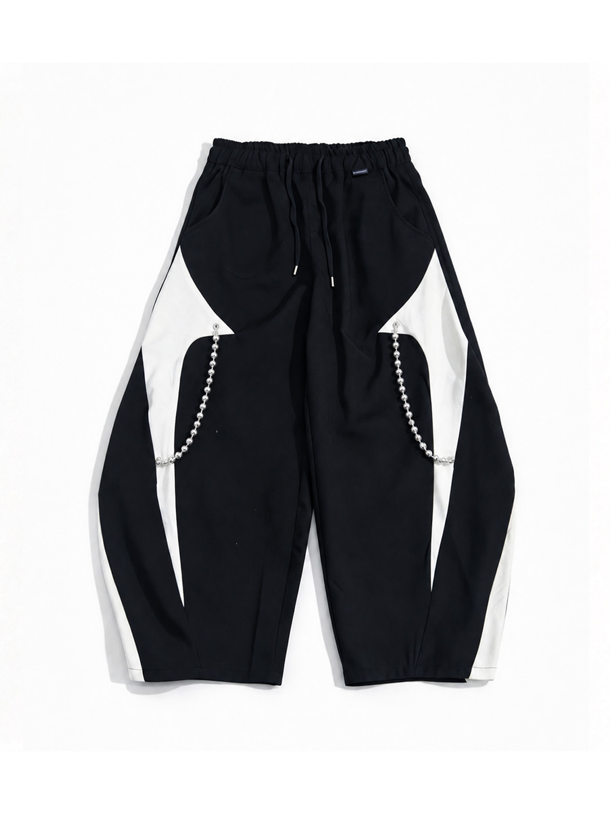 UUCSCC Spliced Contrast Wide-Leg Curved Pants, premium urban and streetwear designers apparel on PROJECTISR.com, UUCSCC