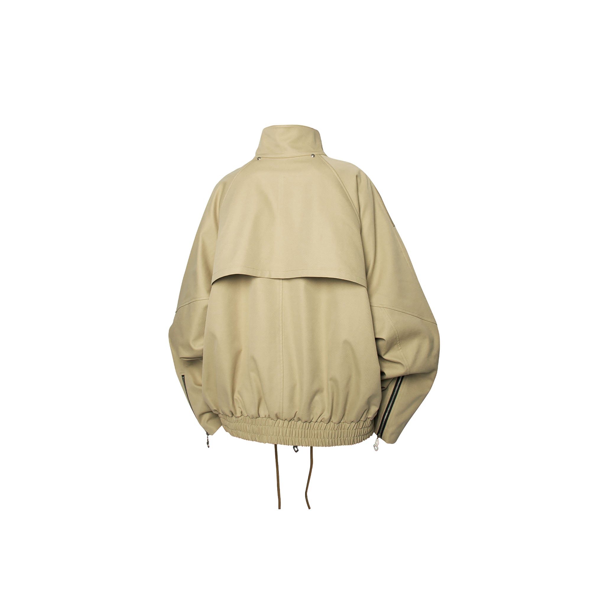 RELABEL Detachable Hood Batwing Sleeve Jacket Yellow