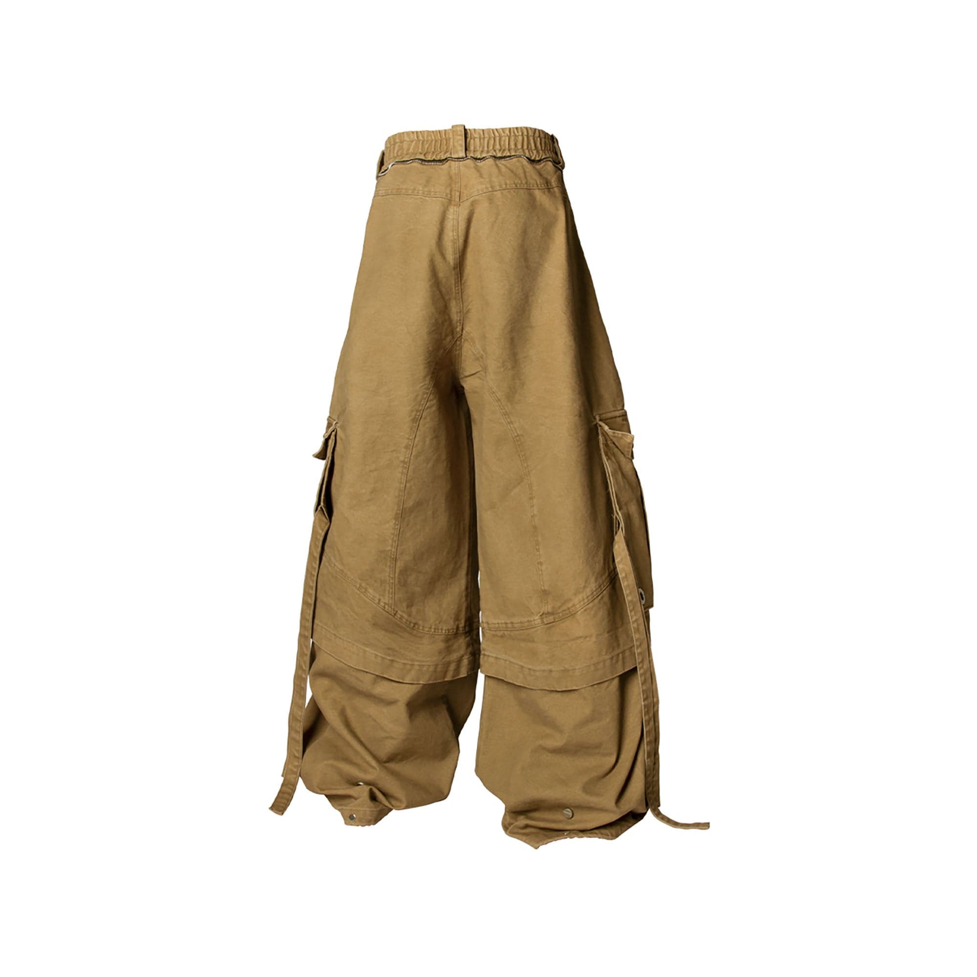 RELABEL Multi-Pocket Detachable Scarf Distressed Cargo Brown, premium urban and streetwear designers apparel on PROJECTISR.com, RELABEL