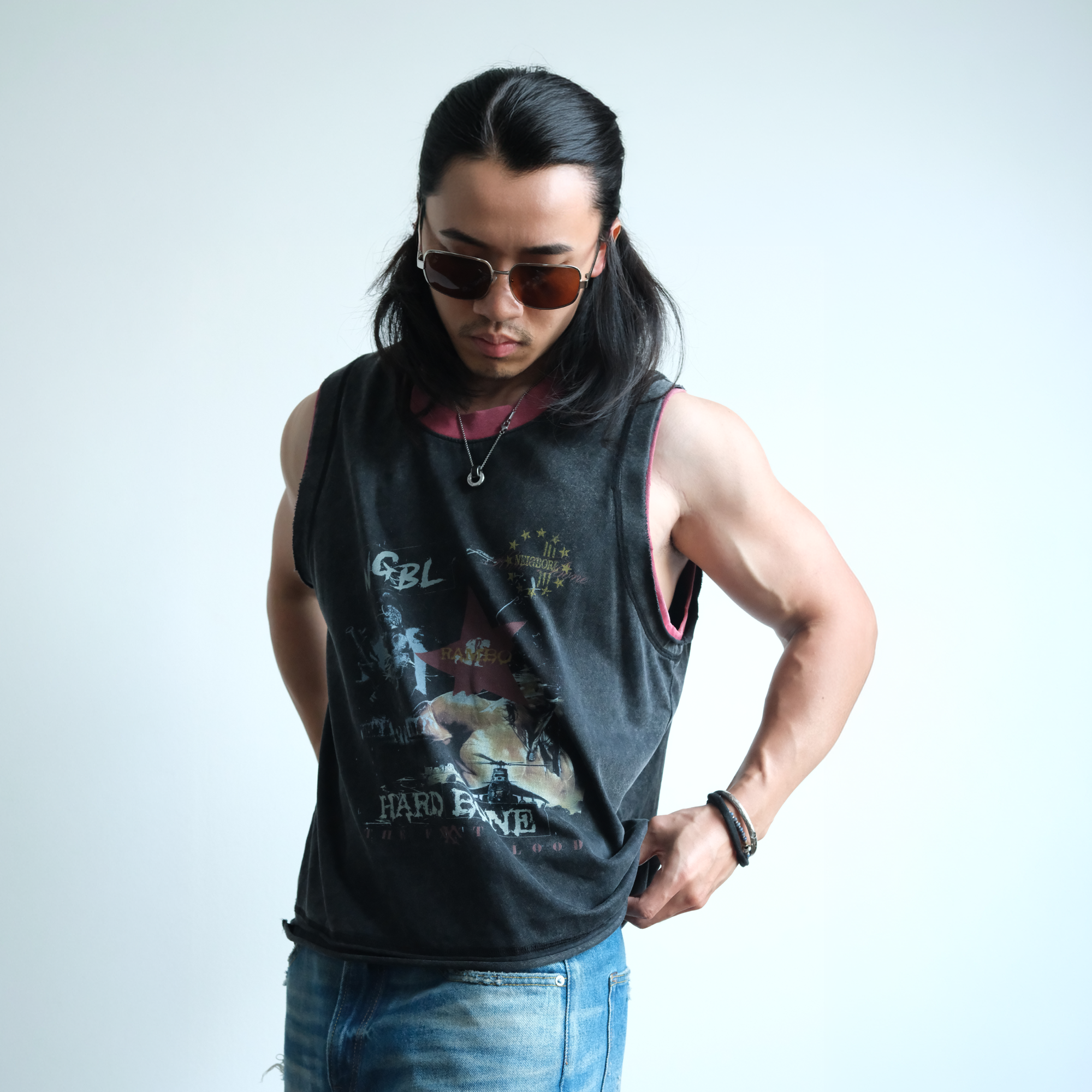 NEIGBORL Retro Washed Graphic Tank Top