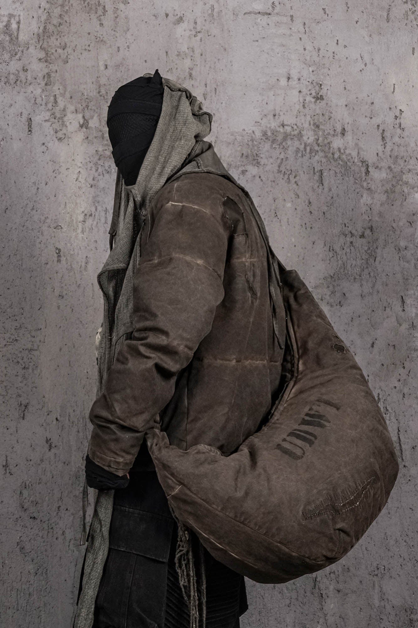 UNDERWATER Distressed Wanderer Patchwork Padded Jacket, premium urban and streetwear designers apparel on PROJECTISR.com, UNDERWATER