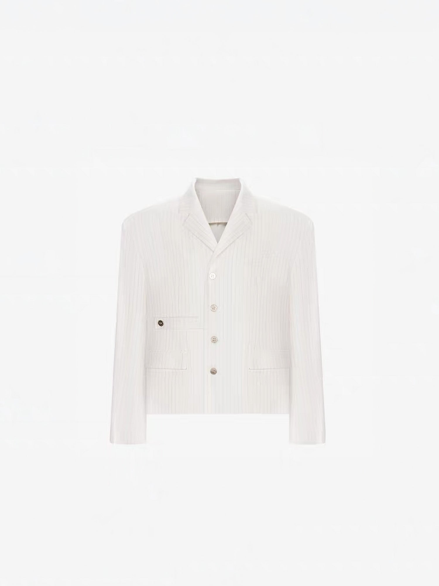 TIWILLTANG Cropped Pinstripe Strap Blazer White/Pink, premium urban and streetwear designers apparel on PROJECTISR.com, TIWILLTANG
