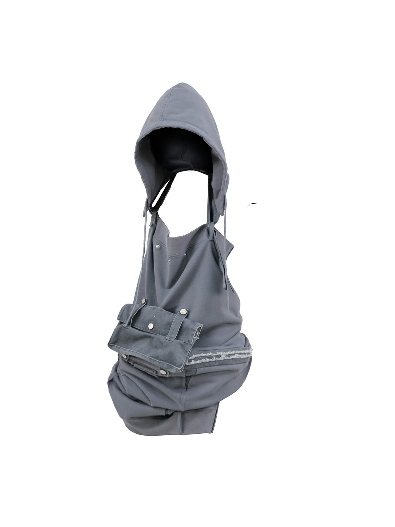 RELABEL Detachable-Pocket Spliced Hooded Jacket