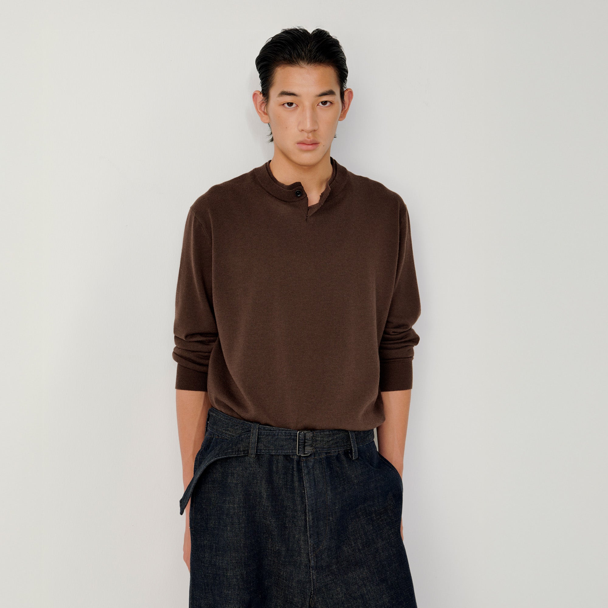 OPICLOTH Essential Layered Collar Sweater