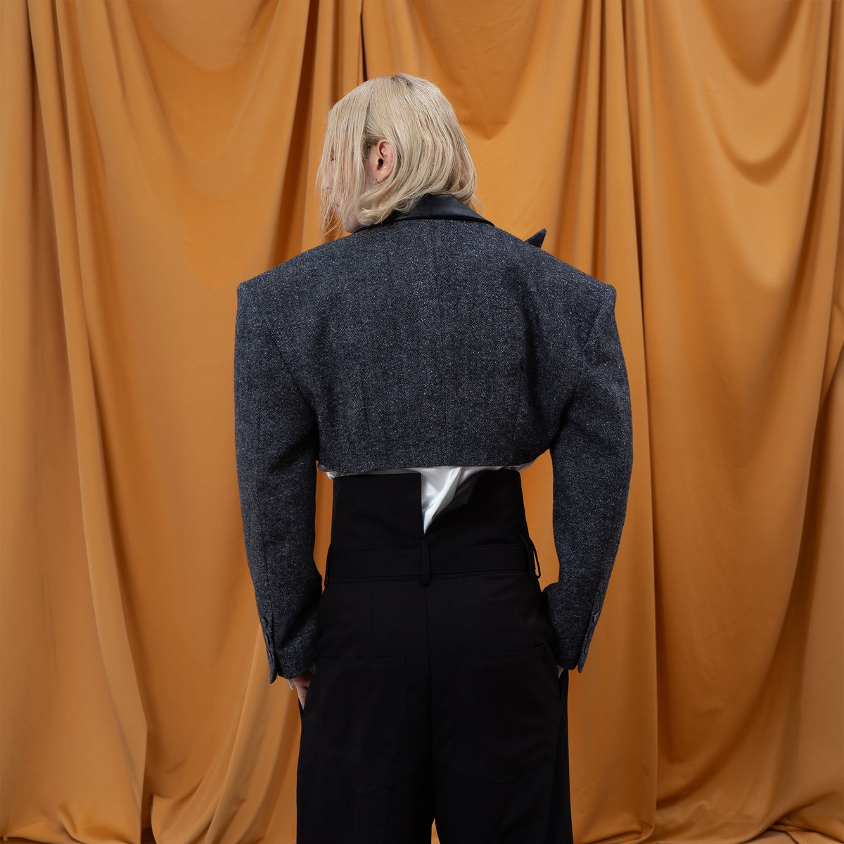 CLP Retro Wool-Blend Spliced Oversized Blazer