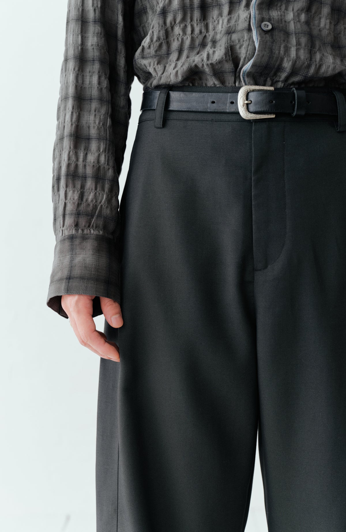 GRAINMUSTARD Double Pleat High-Waist Trousers