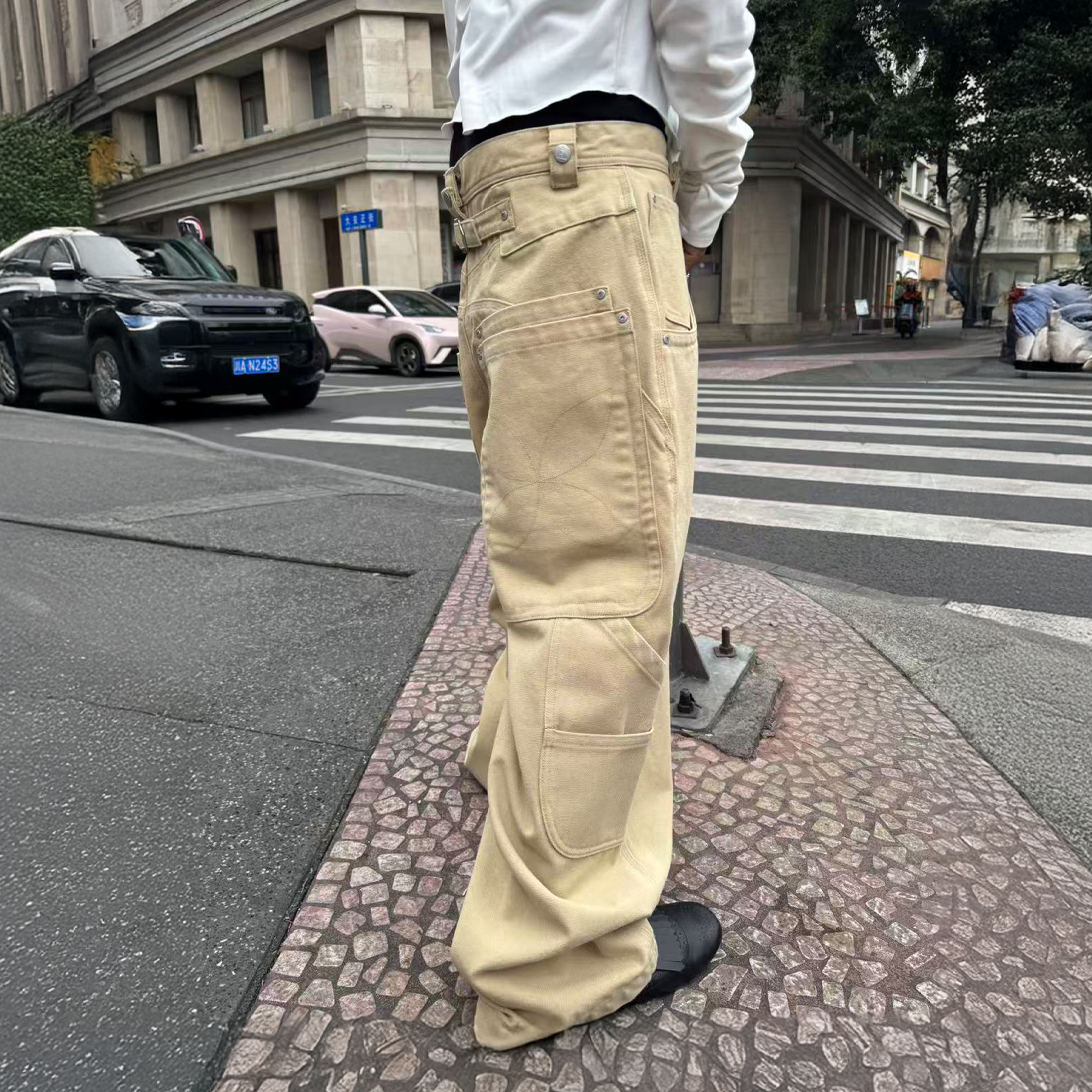 STEEPC Multi-Pocket Baggy Cargo Pants, premium urban and streetwear designers apparel on PROJECTISR.com, STEEPC