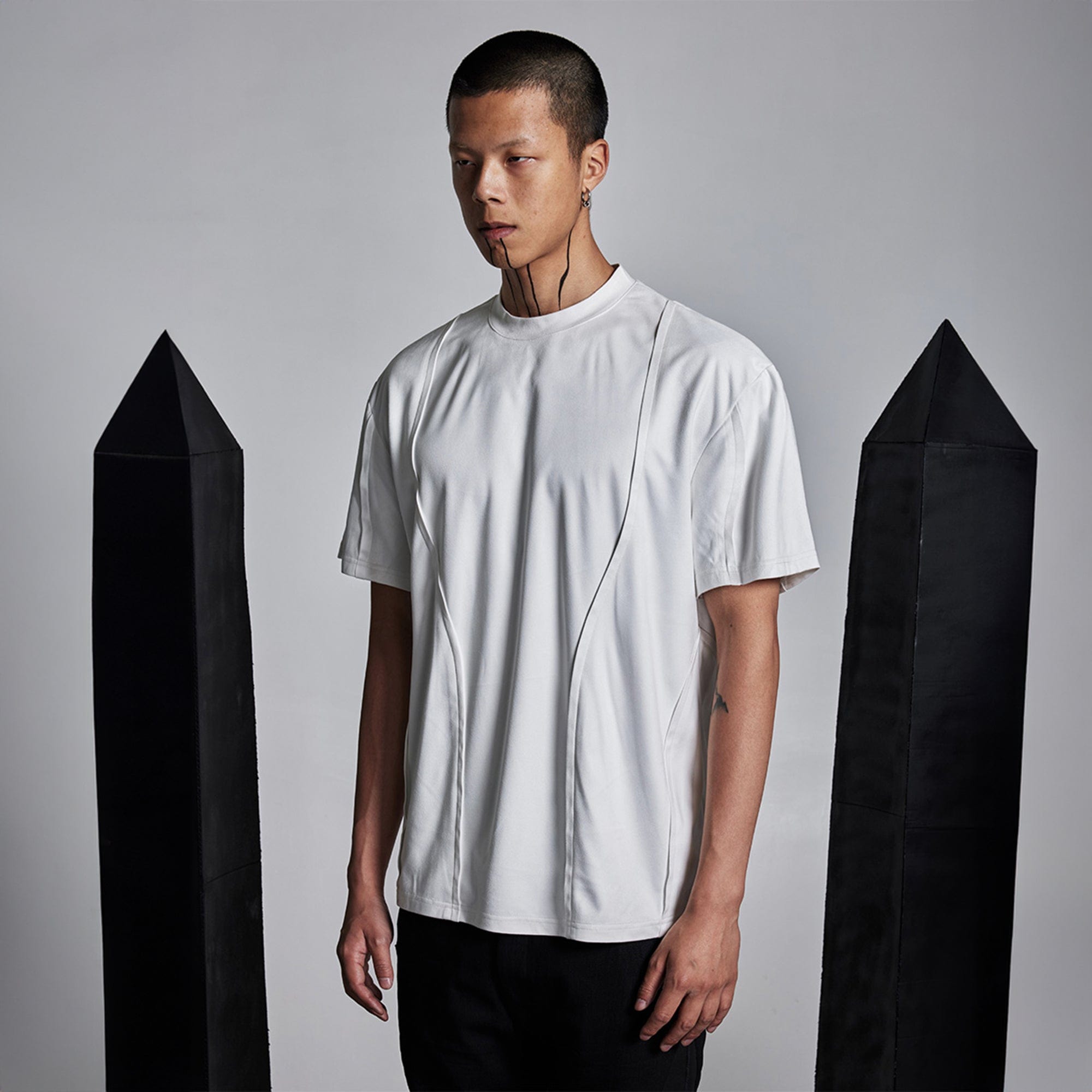 SSIN7 Suede Arc Spliced T-Shirt
