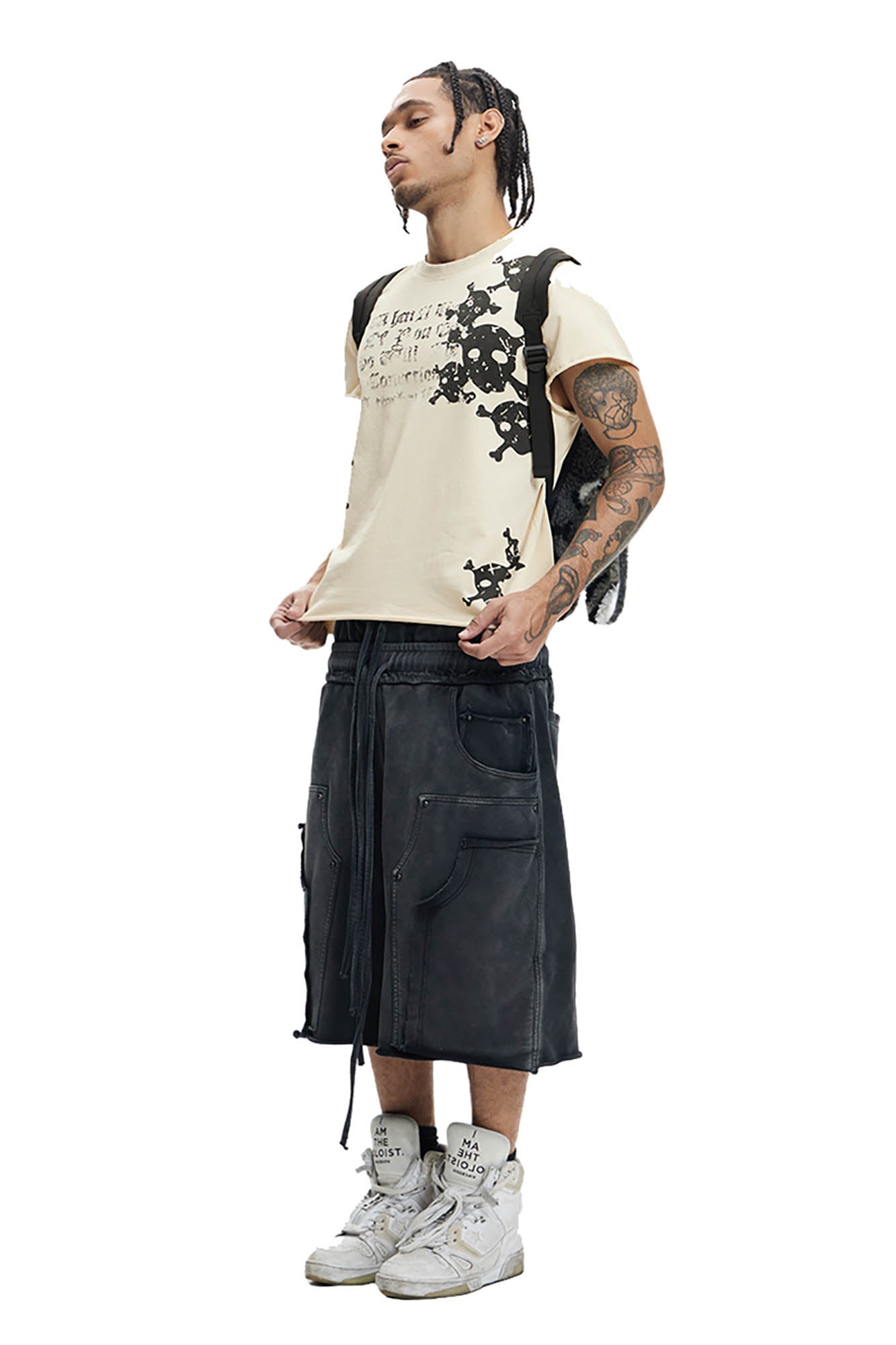 DND4DES Deconstructed Distressed Double-Knee Shorts