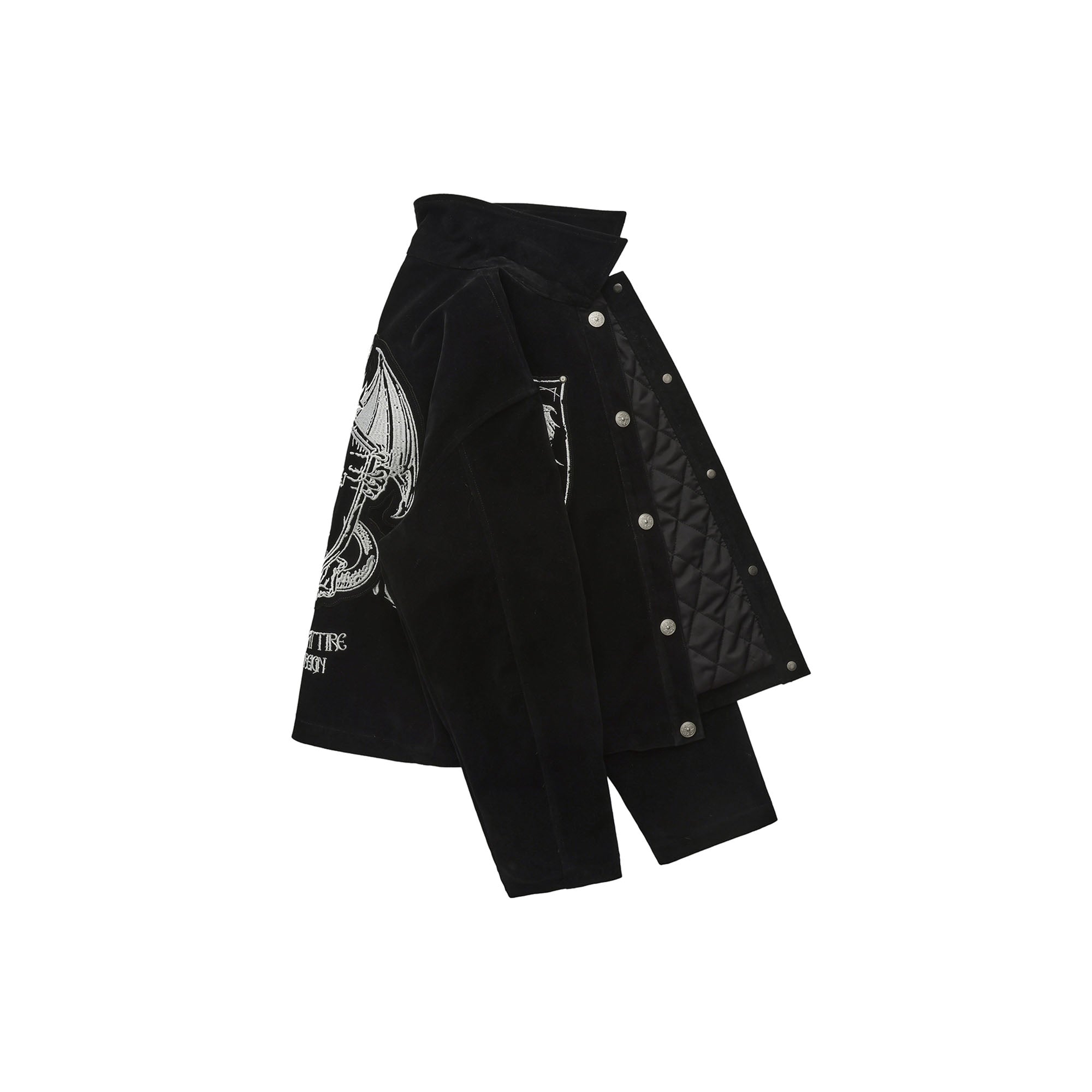 LUUUCAM Dragon Embroidered Suede Jacket