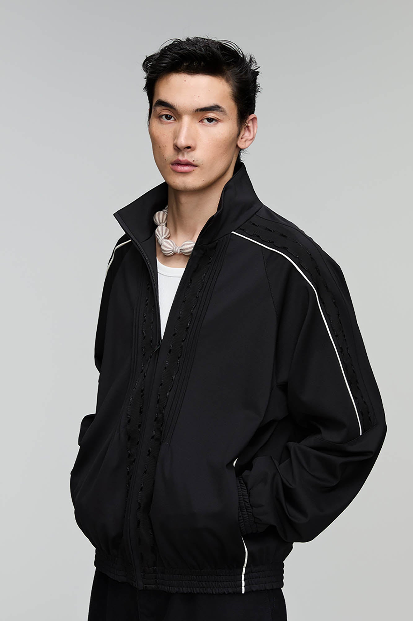 OPICLOTH Lace-Trim Track Jacket