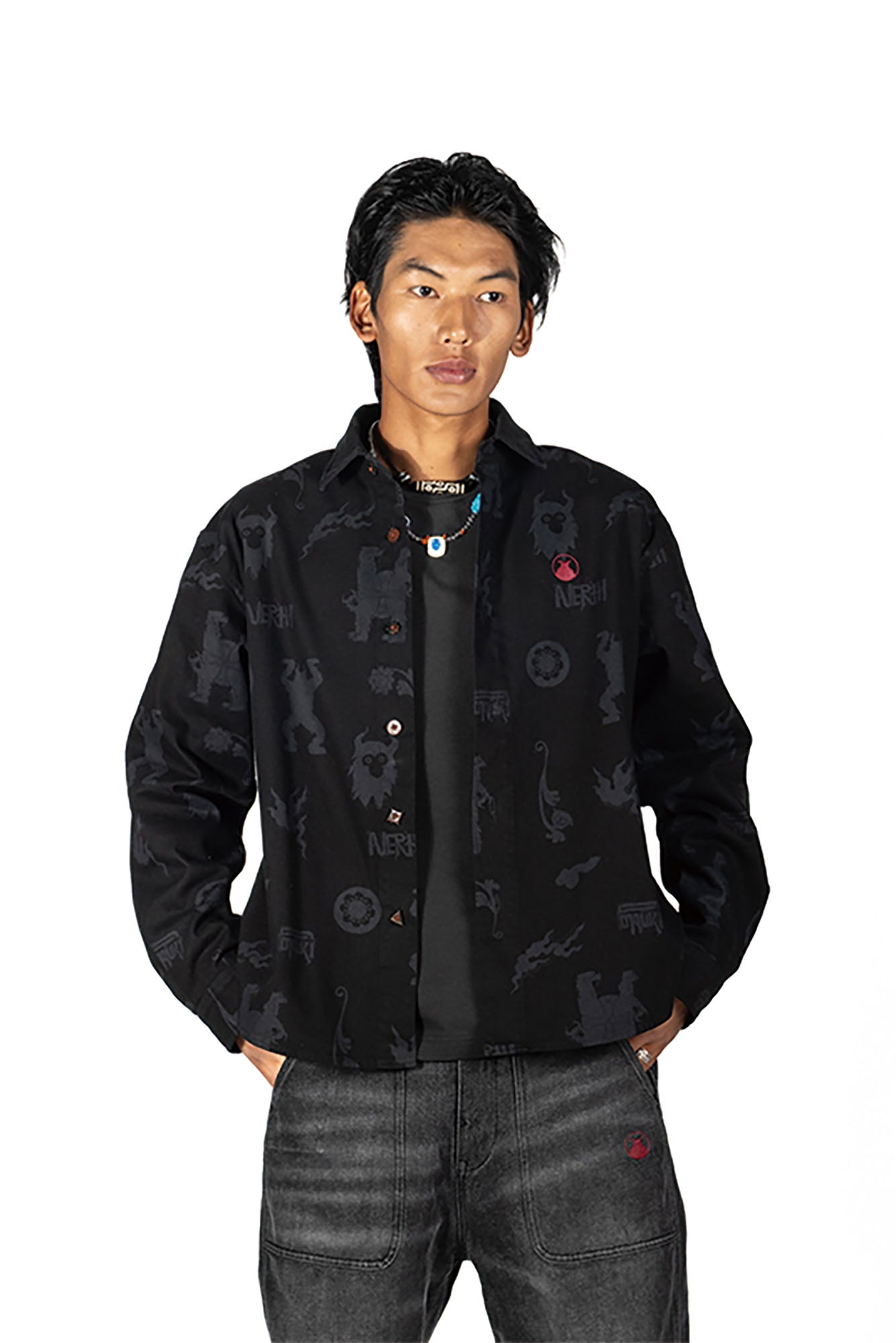 NERHI Tribal Totem Full-Print Shirt