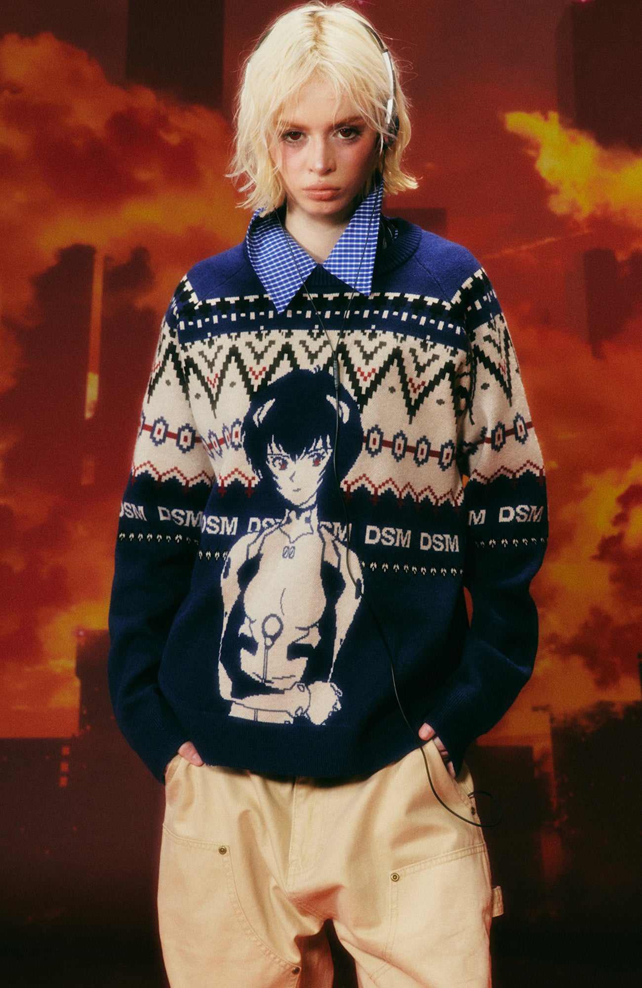 DONSMOKE x EVA Jacquard Graphic Sweater