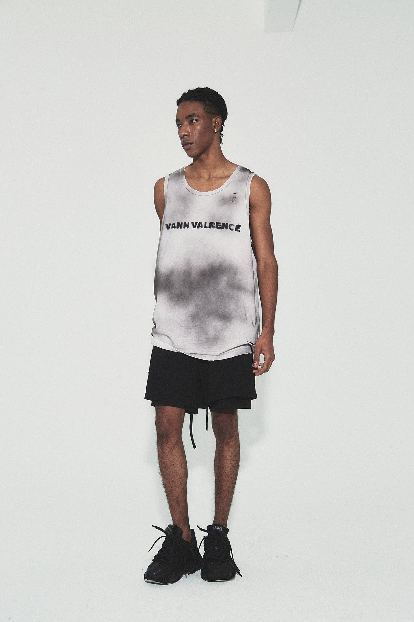 VANN VALRENCE Tie-Dye Distressed LOGO Sleeveless T-Shirt, premium urban and streetwear designers apparel on PROJECTISR.com, VANN VALRENCE