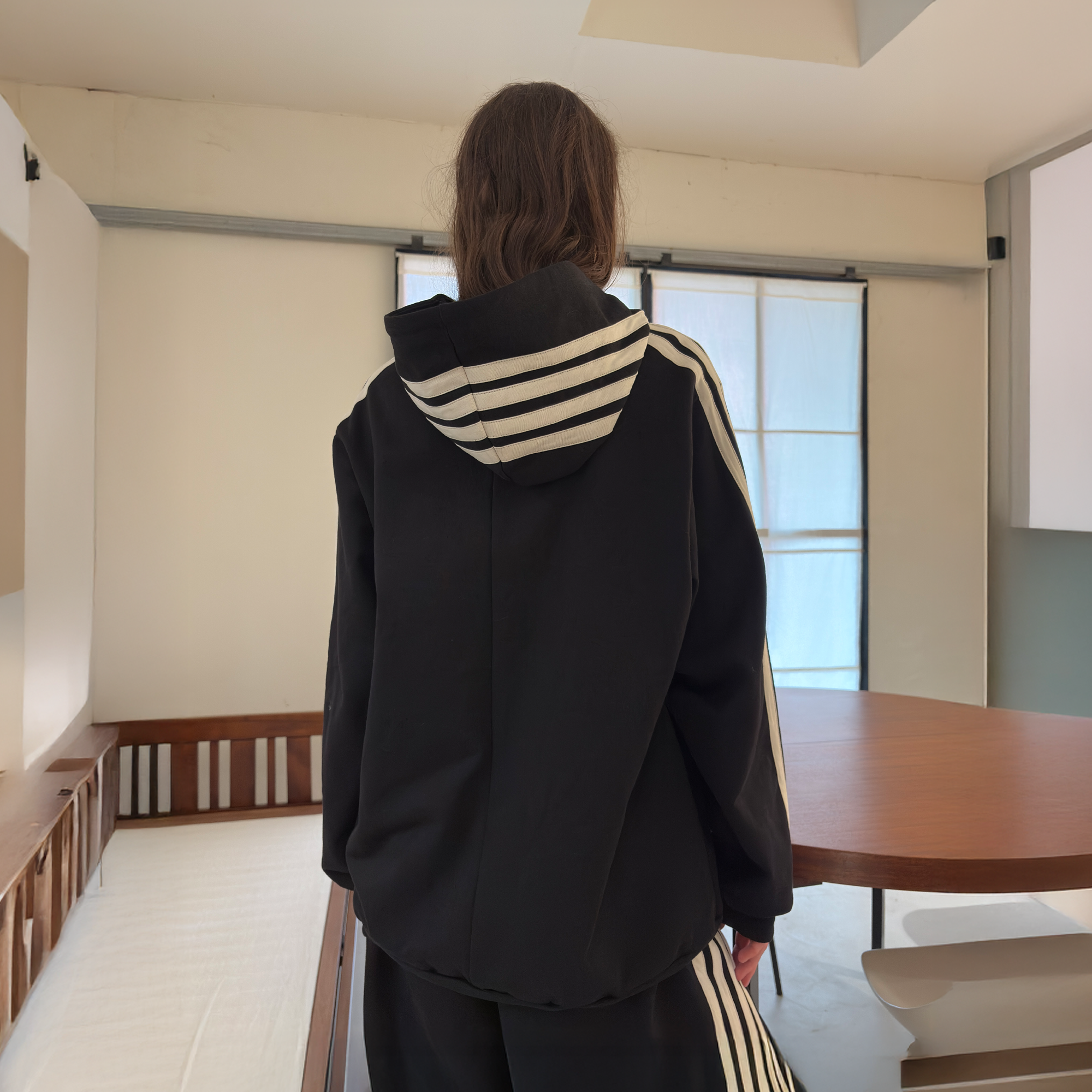 MIICHOUS Essential Stripe Zip-Up Hoodie