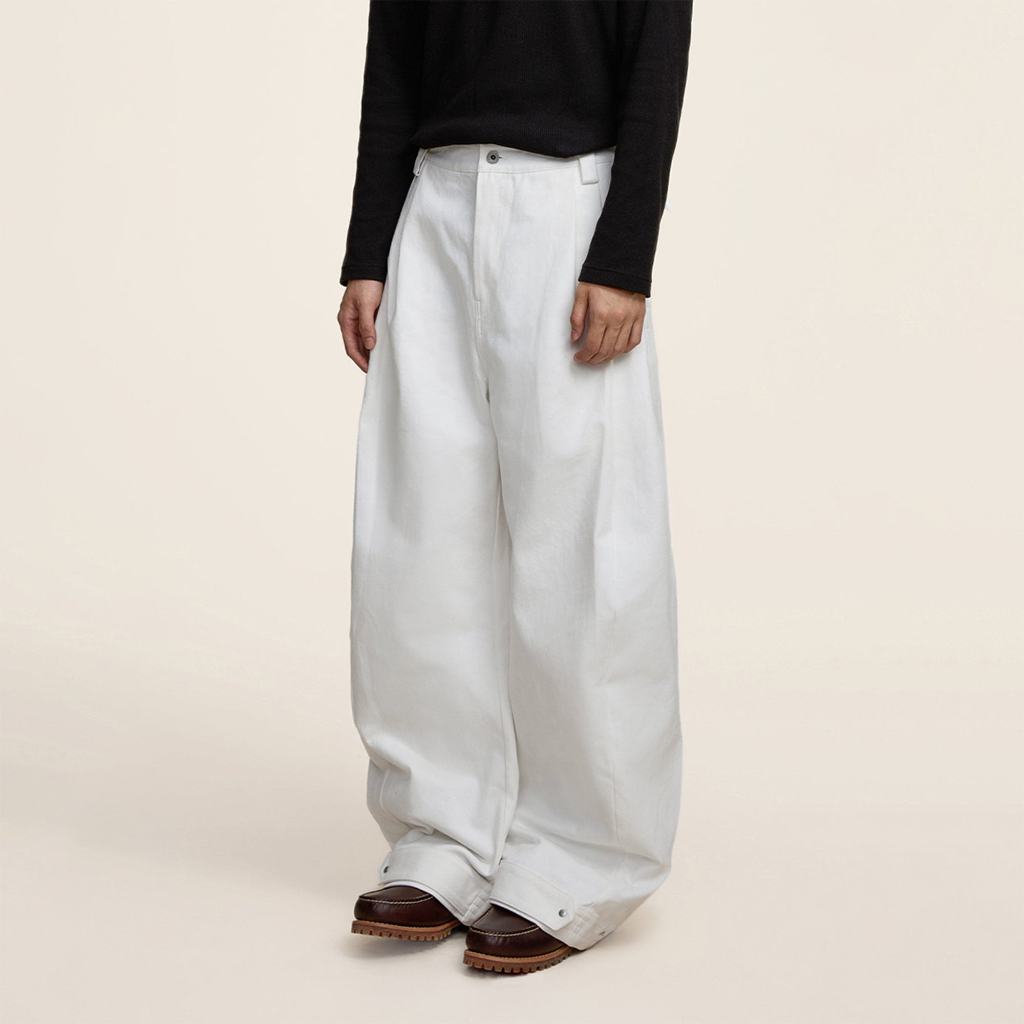 OPICLOTH Crinkled Wide-Leg Pants