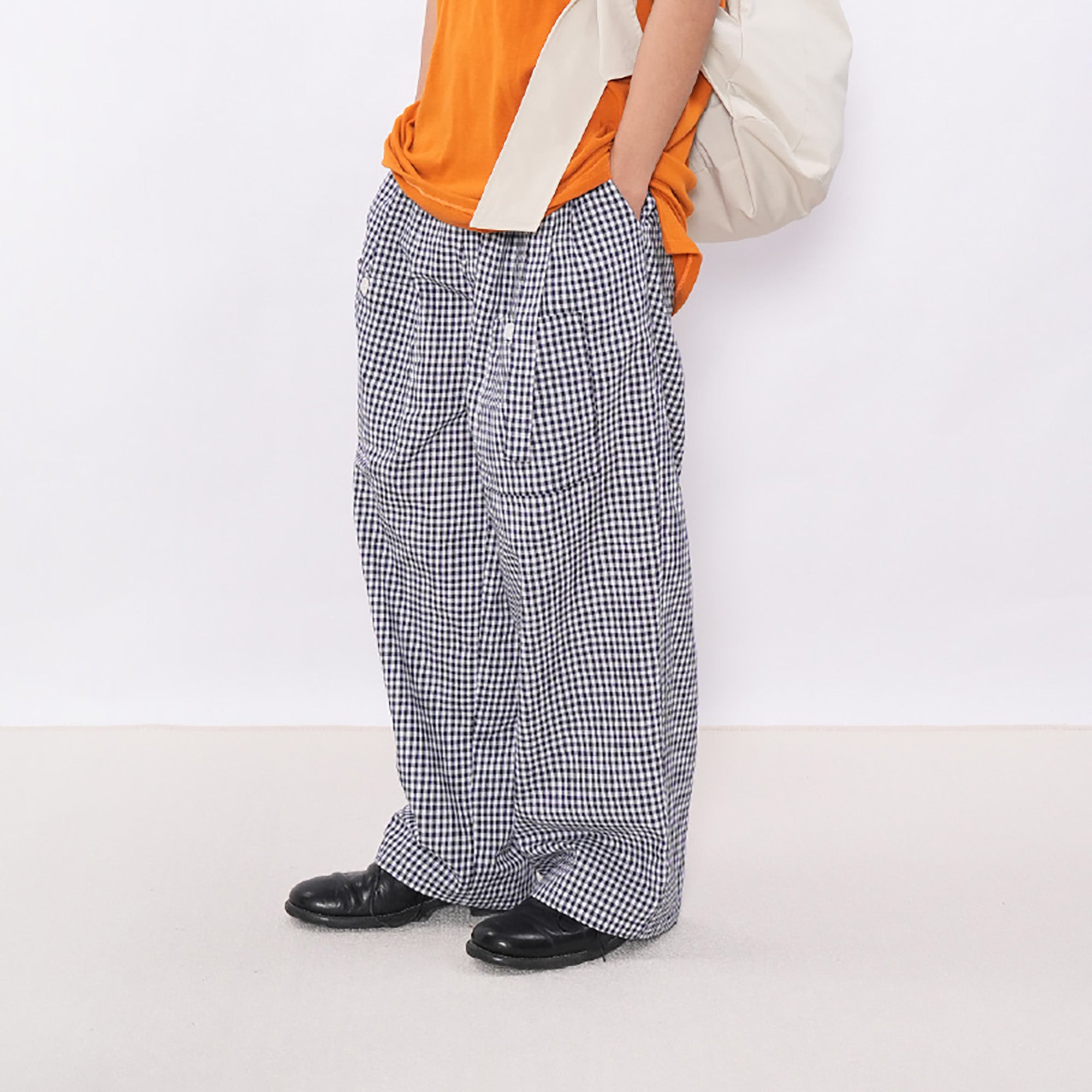 7440 37 1 Check Double-Pleat Wide-Leg Pants, premium urban and streetwear designers apparel on PROJECTISR.com, 7440 37 1