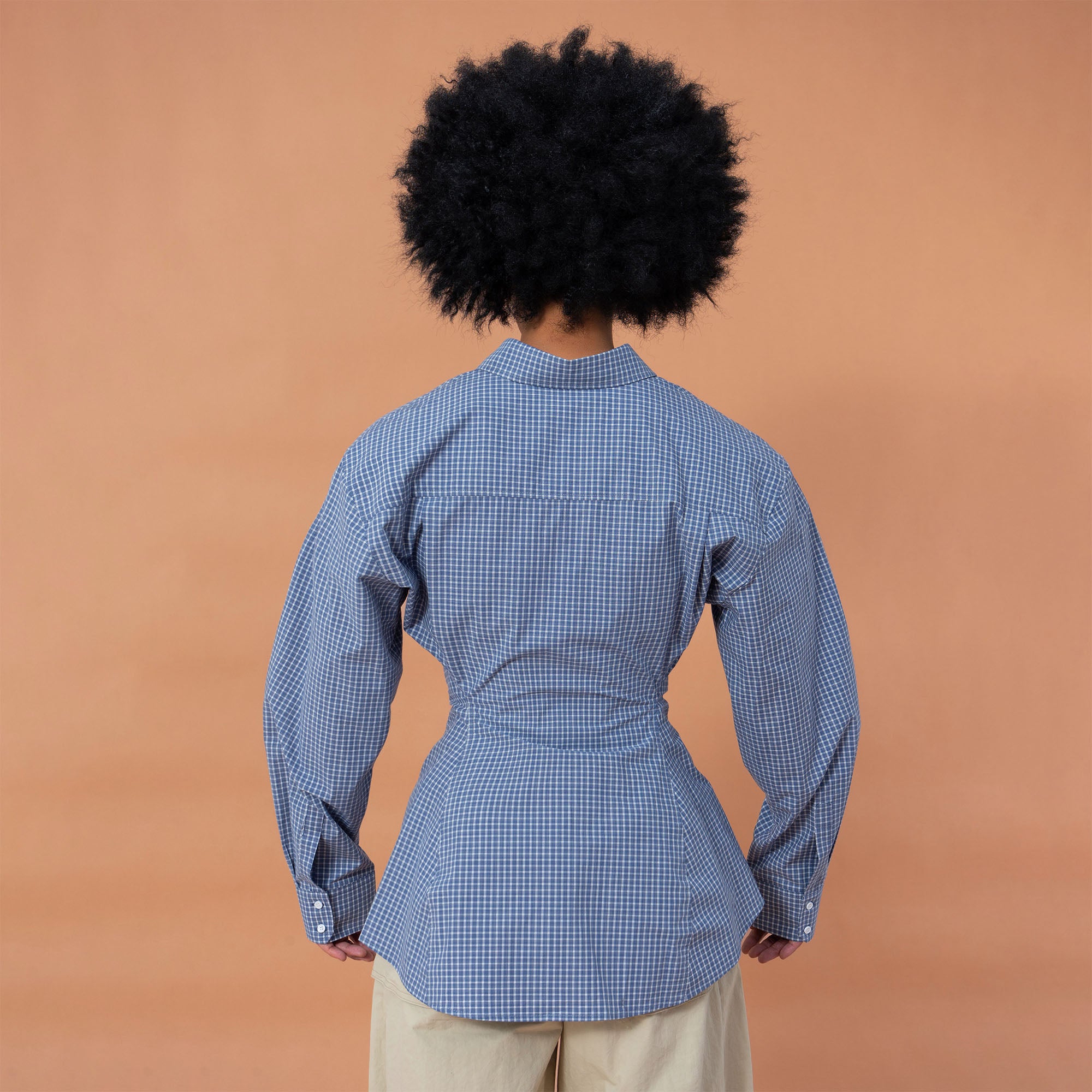 CLP Gingham Corset-Waist Shirt, premium urban and streetwear designers apparel on PROJECTISR.com, CLP