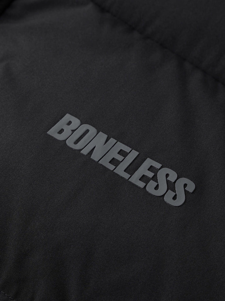 BONELESS High-Collar Logo Long Down Jacket, premium urban and streetwear designers apparel on PROJECTISR.com, BONELESS