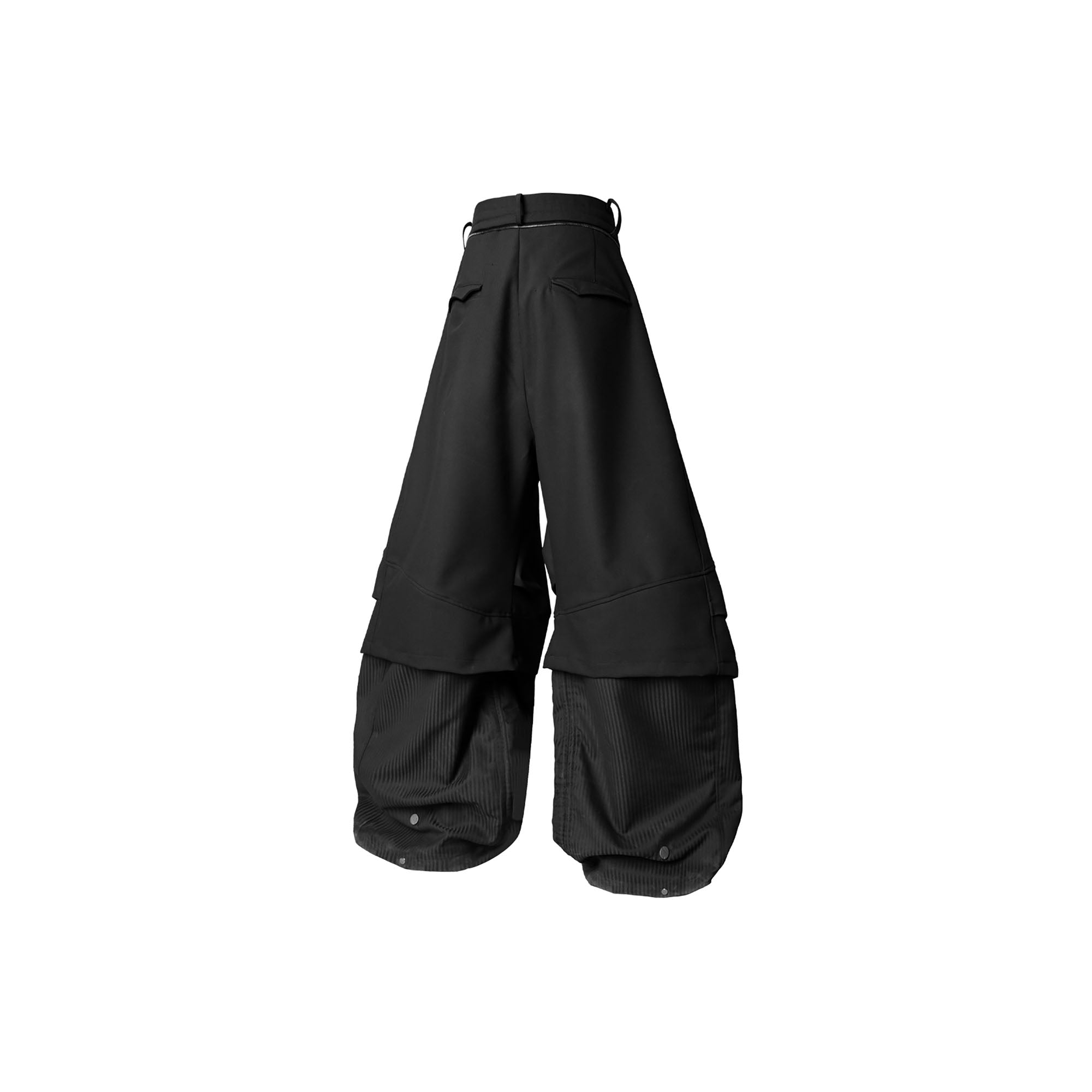 RELABEL Faux Layered Oversized Pants Black