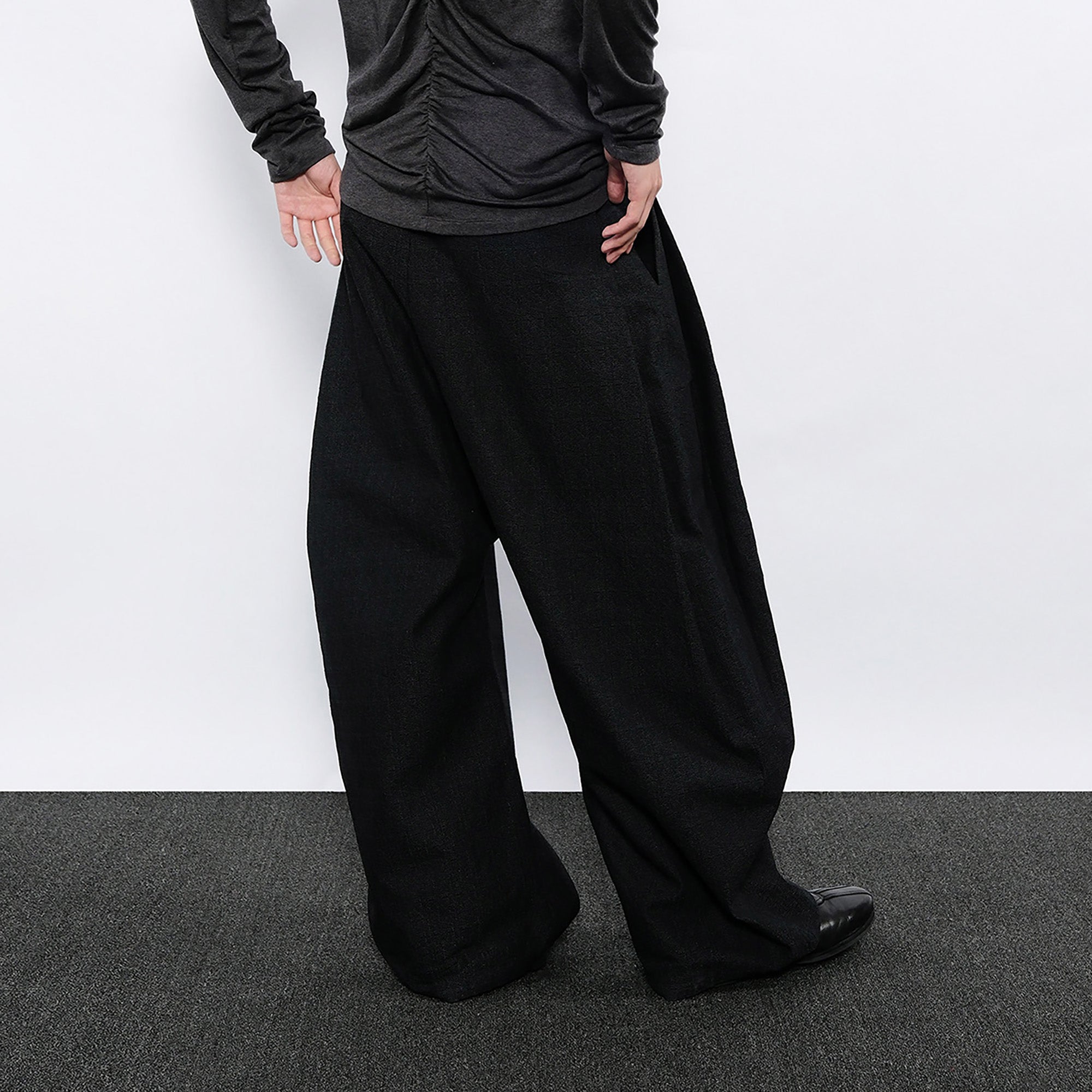 7440 37 1 Symmetrical Pleats Drop-Crotch Jeans, premium urban and streetwear designers apparel on PROJECTISR.com, 7440 37 1