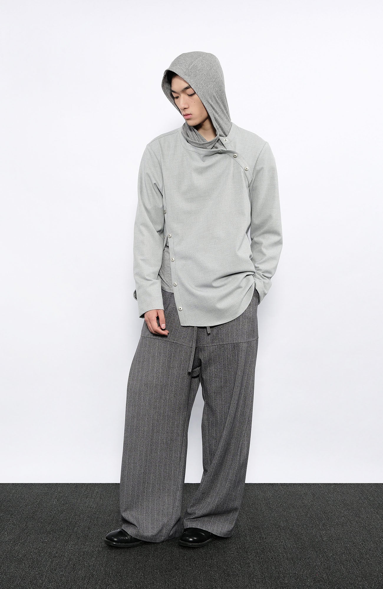 7440 37 1 Striped Drawstring Panel Wide-Leg Trousers, premium urban and streetwear designers apparel on PROJECTISR.com, 7440 37 1