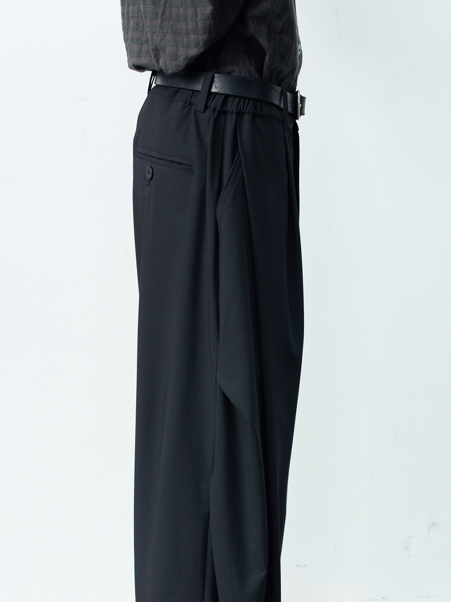 GRAINMUSTARD High-Waist Draped Pleated Trousers