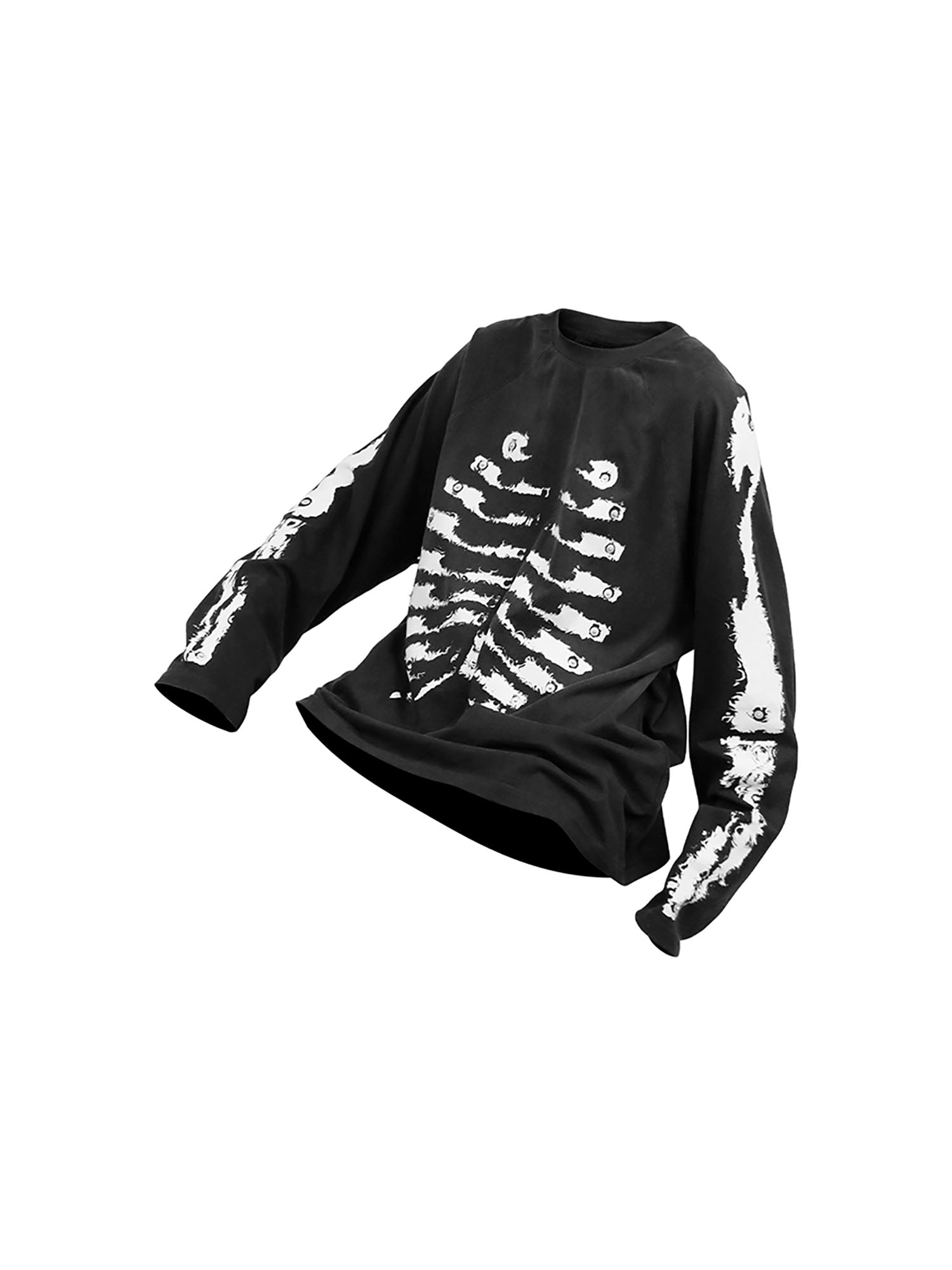RELABEL Skeleton Graphic Rivet Long-Sleeve Tee, premium urban and streetwear designers apparel on PROJECTISR.com, RELABEL