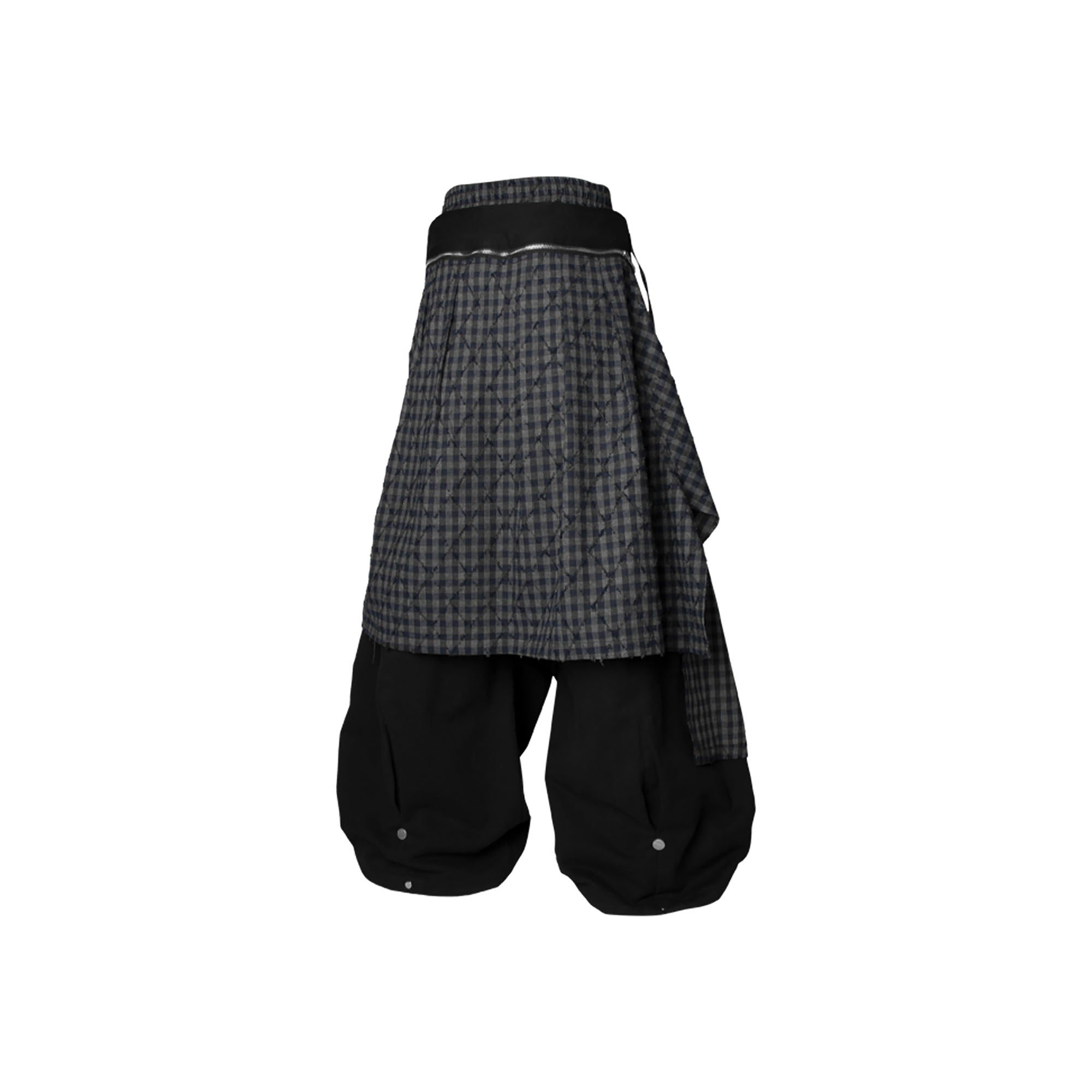 RELABEL Double Waistband Detachable Back Flap Oversized Sweatpants Black