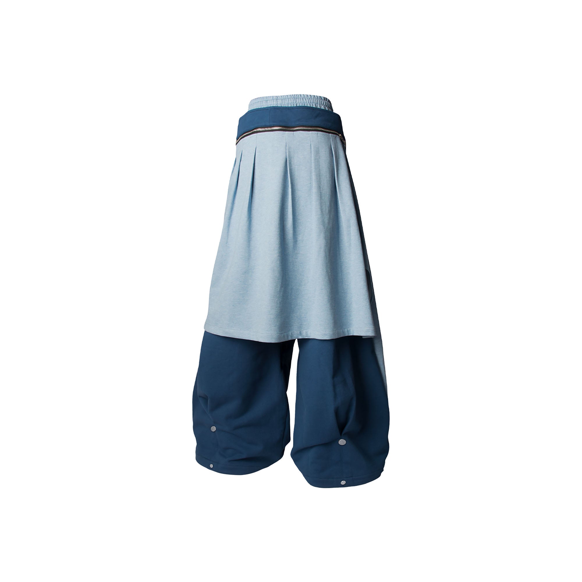 RELABEL Double Waistband Detachable Back Flap Oversized Sweatpants Blue