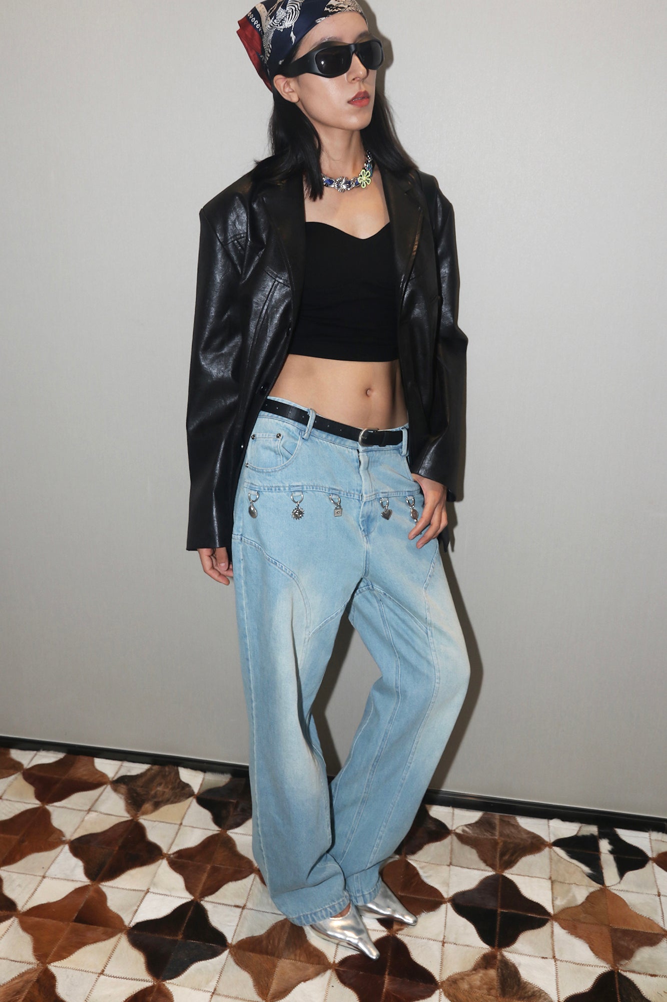 ASSEEN Charm-Trim Washed Paneled Jeans, premium urban and streetwear designers apparel on PROJECTISR.com, ASSEEN