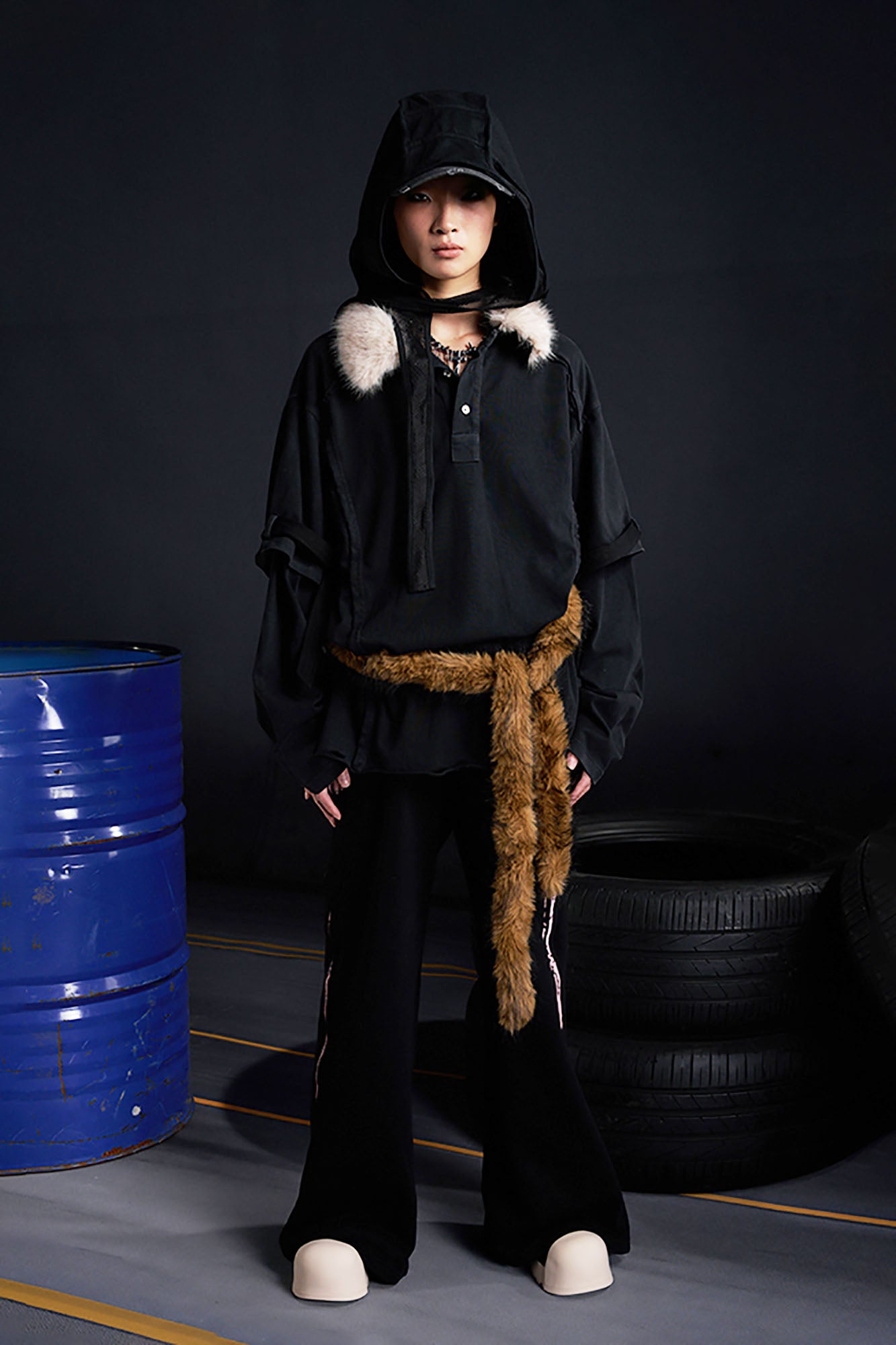 RECOVER ZONE Embroidered Sword Studded Wide-Leg Sweatpants, premium urban and streetwear designers apparel on PROJECTISR.com, RECOVER ZONE