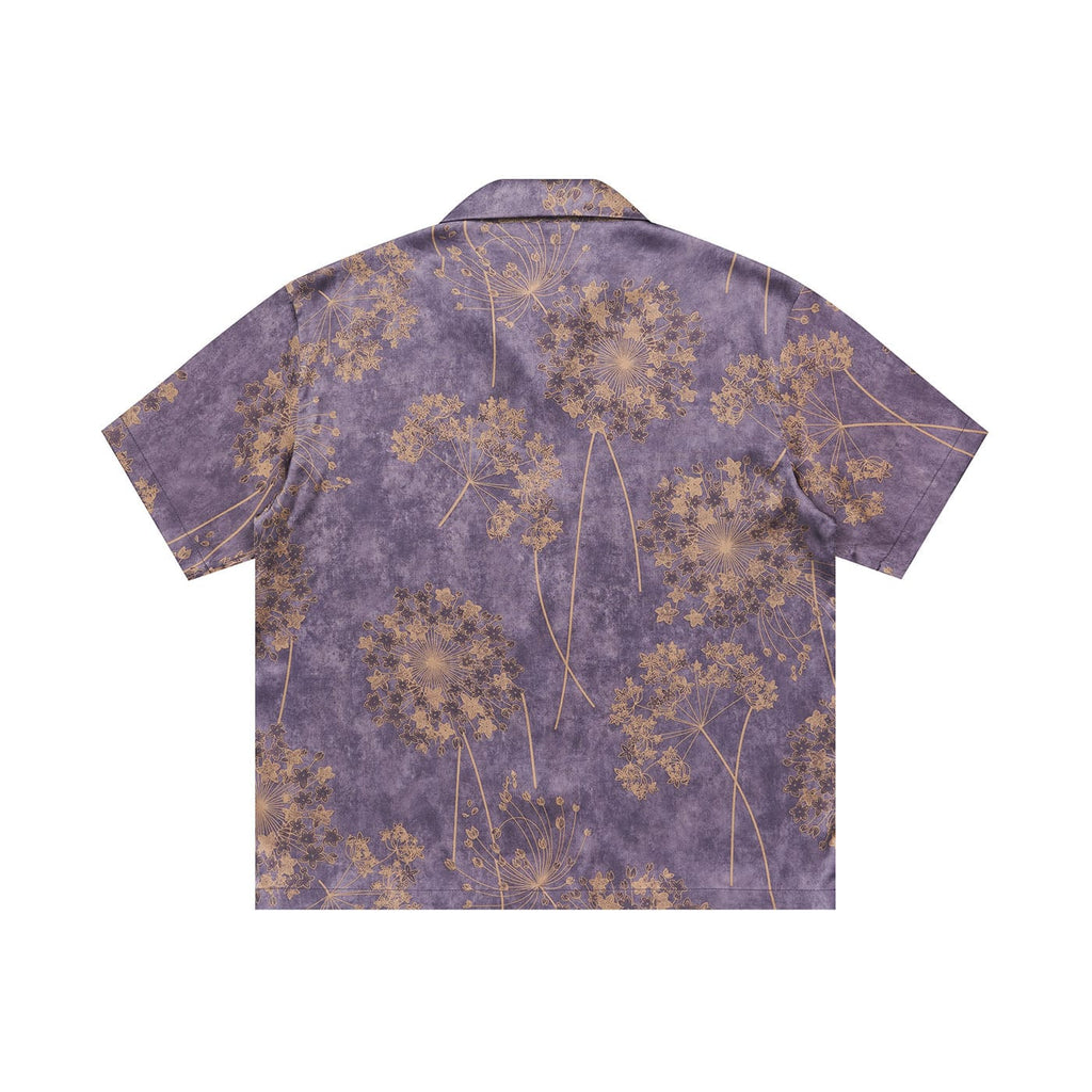 EPIC POETRY Dandelion Cuban Half Shirt Purple, premium urban and streetwear designers apparel on PROJECTISR.com, EPIC POETRY