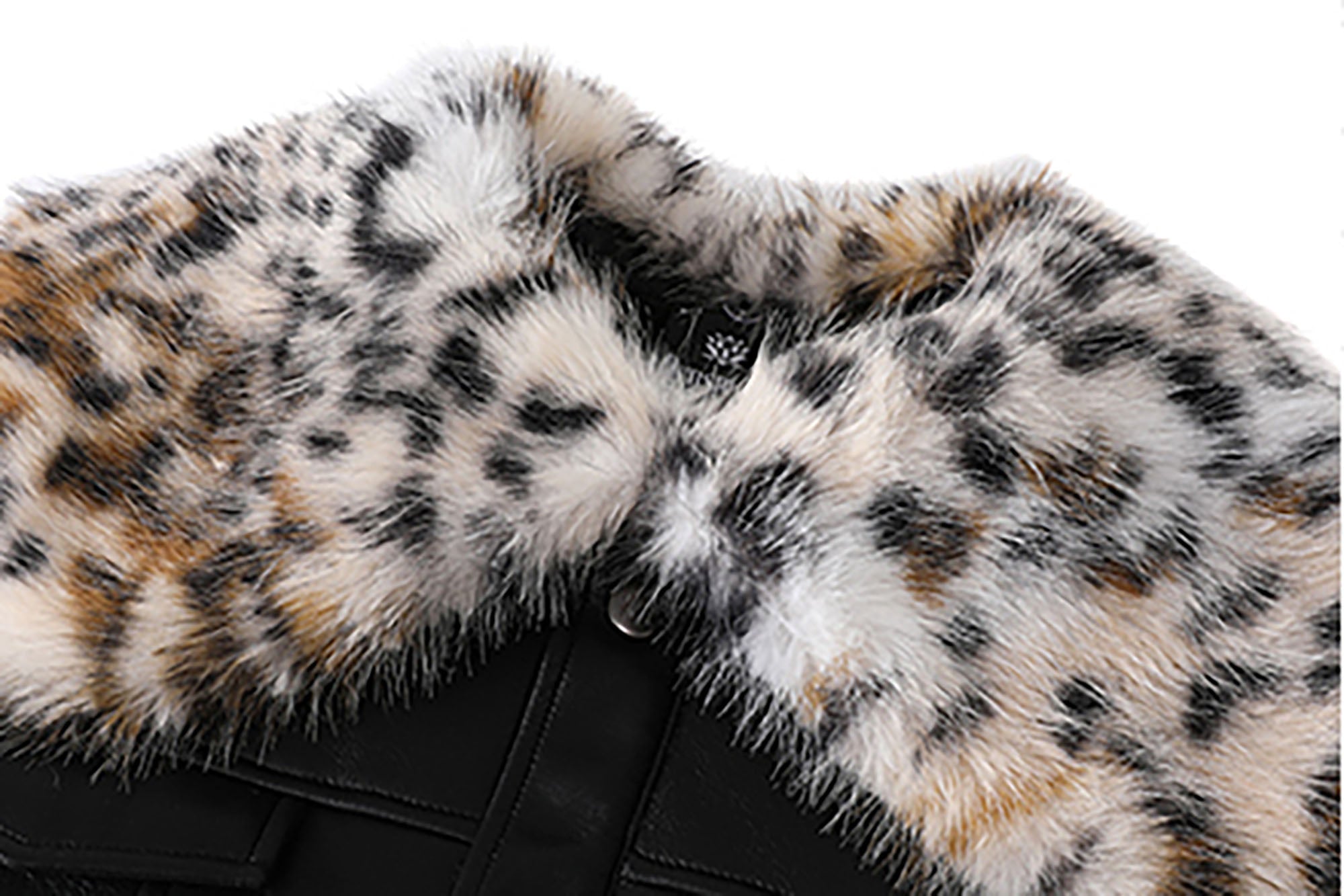 DONSMOKE × NANA Detachable Leopard Collar PU Jacket, premium urban and streetwear designers apparel on PROJECTISR.com, DONSMOKE