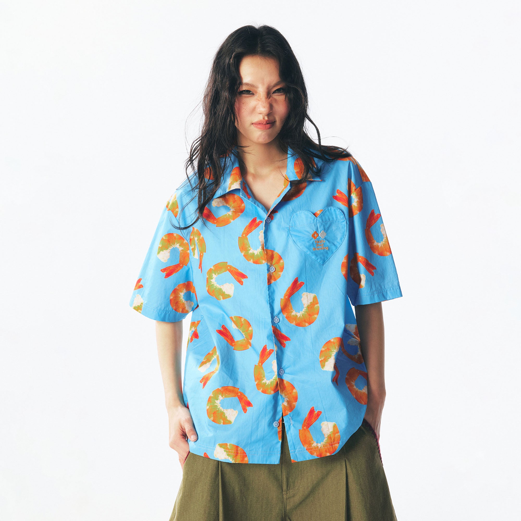 1997 POSTOFFICE Shrimp Full-Print Half Shirt, premium urban and streetwear designers apparel on PROJECTISR.com, 1997 POSTOFFICE