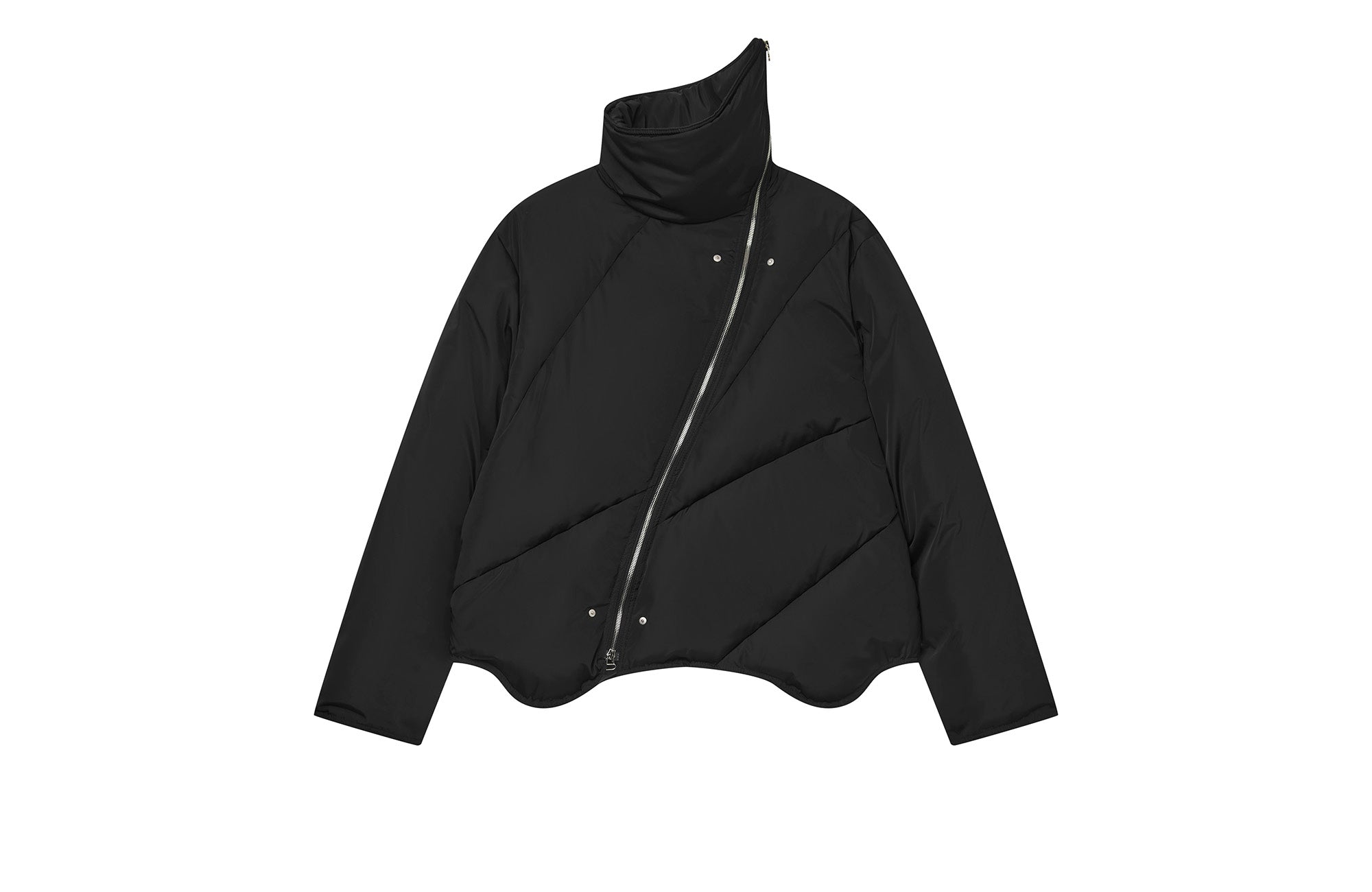 7440 37 1 Asymmetrical Zip High Neck Jacket