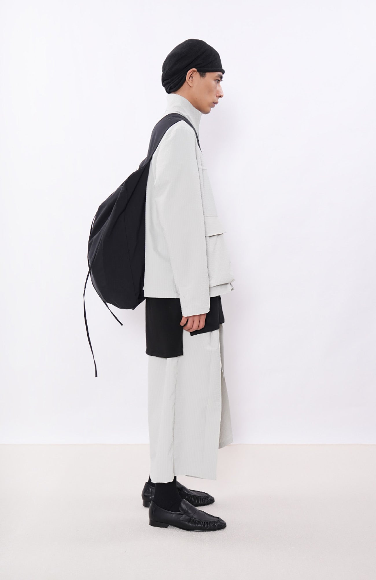 7440 37 1 Bubble-Texture Pleated Cropped Pants, premium urban and streetwear designers apparel on PROJECTISR.com, 7440 37 1