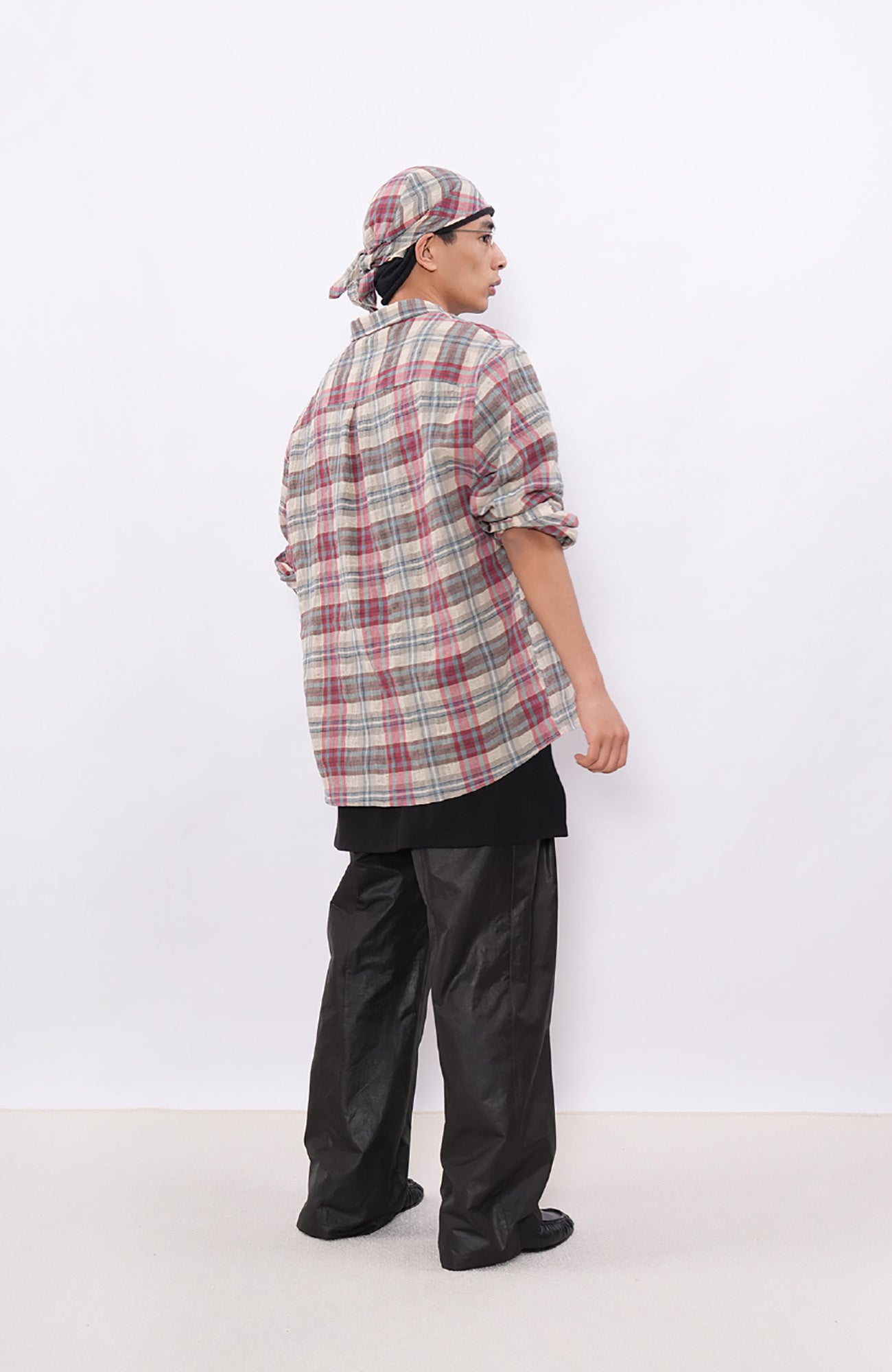 7440 37 1 Retro Linen-Blend Plaid Overshirt, premium urban and streetwear designers apparel on PROJECTISR.com, 7440 37 1