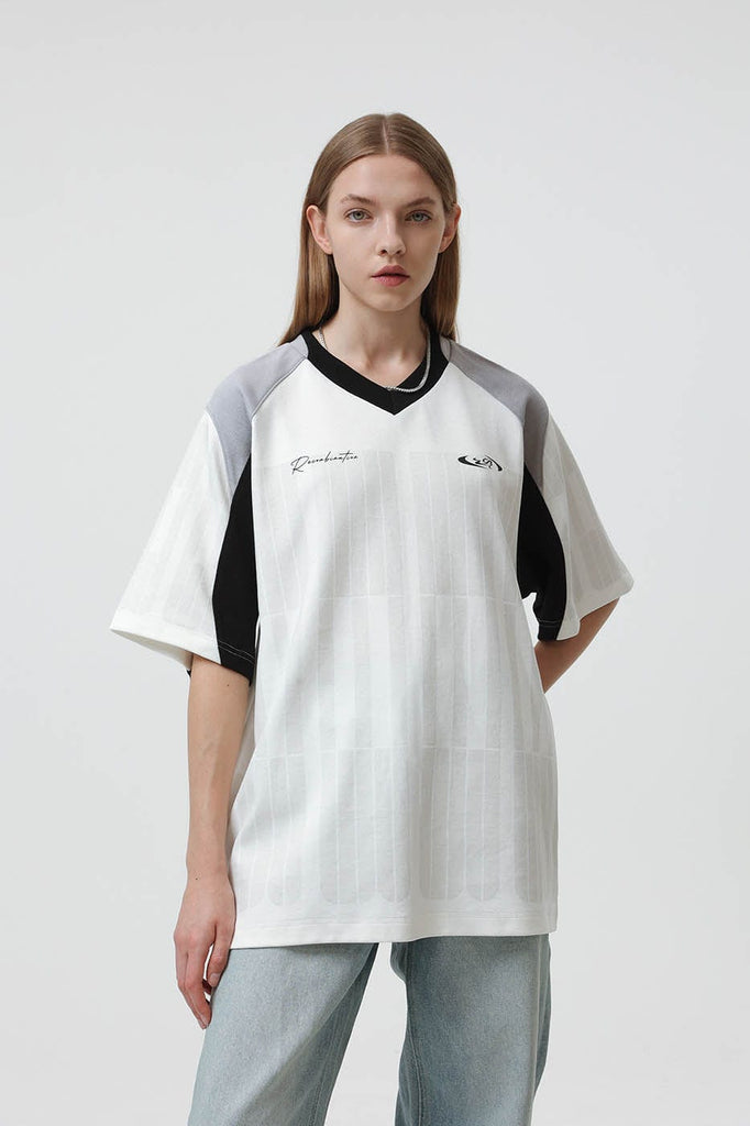 BONELESS Deconstructed Watermark V-Neck T-Shirt, premium urban and streetwear designers apparel on PROJECTISR.com, BONELESS