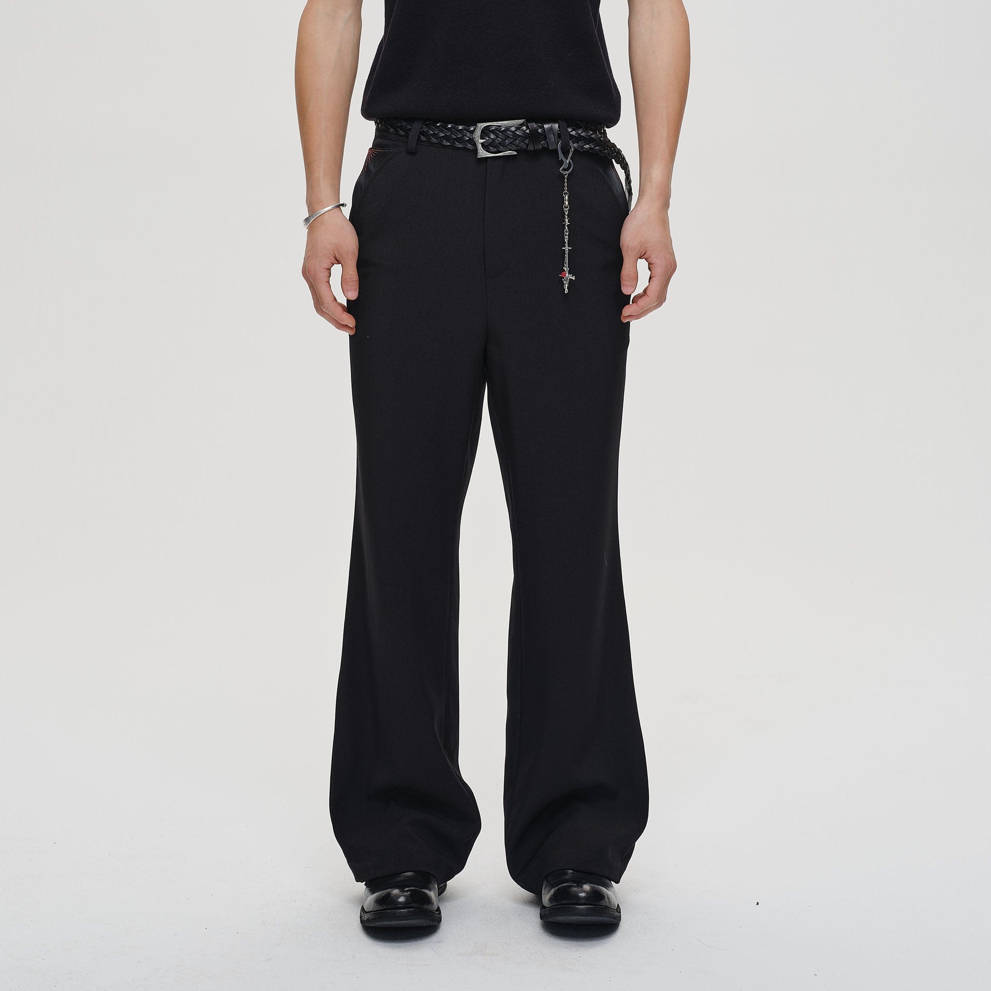 CATSSTAC Minimal Patch Wide-Leg Trousers, premium urban and streetwear designers apparel on PROJECTISR.com, CATSSTAC