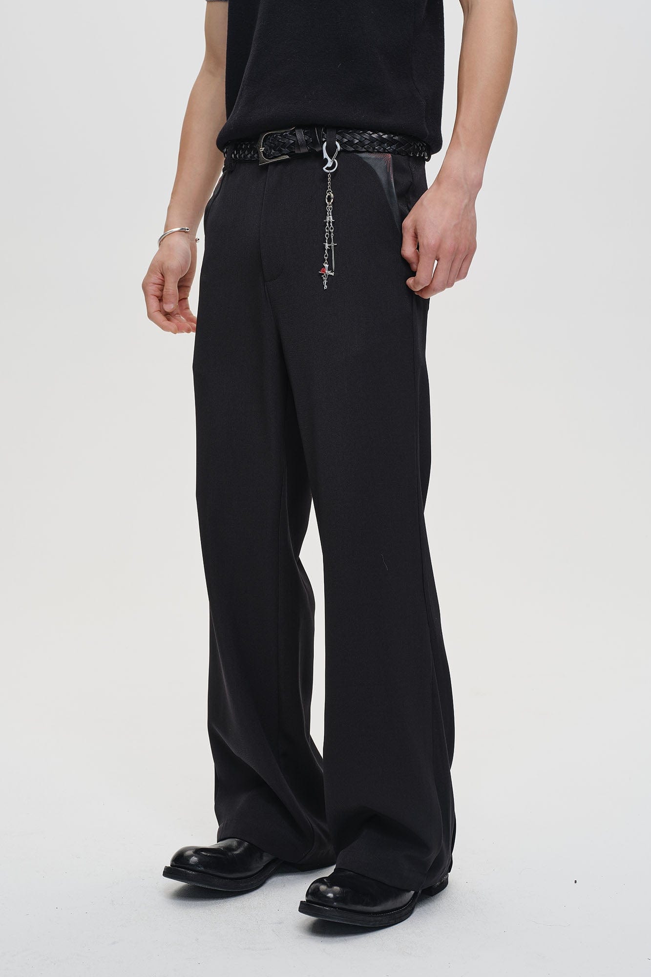 CATSSTAC Minimal Patch Wide-Leg Trousers, premium urban and streetwear designers apparel on PROJECTISR.com, CATSSTAC